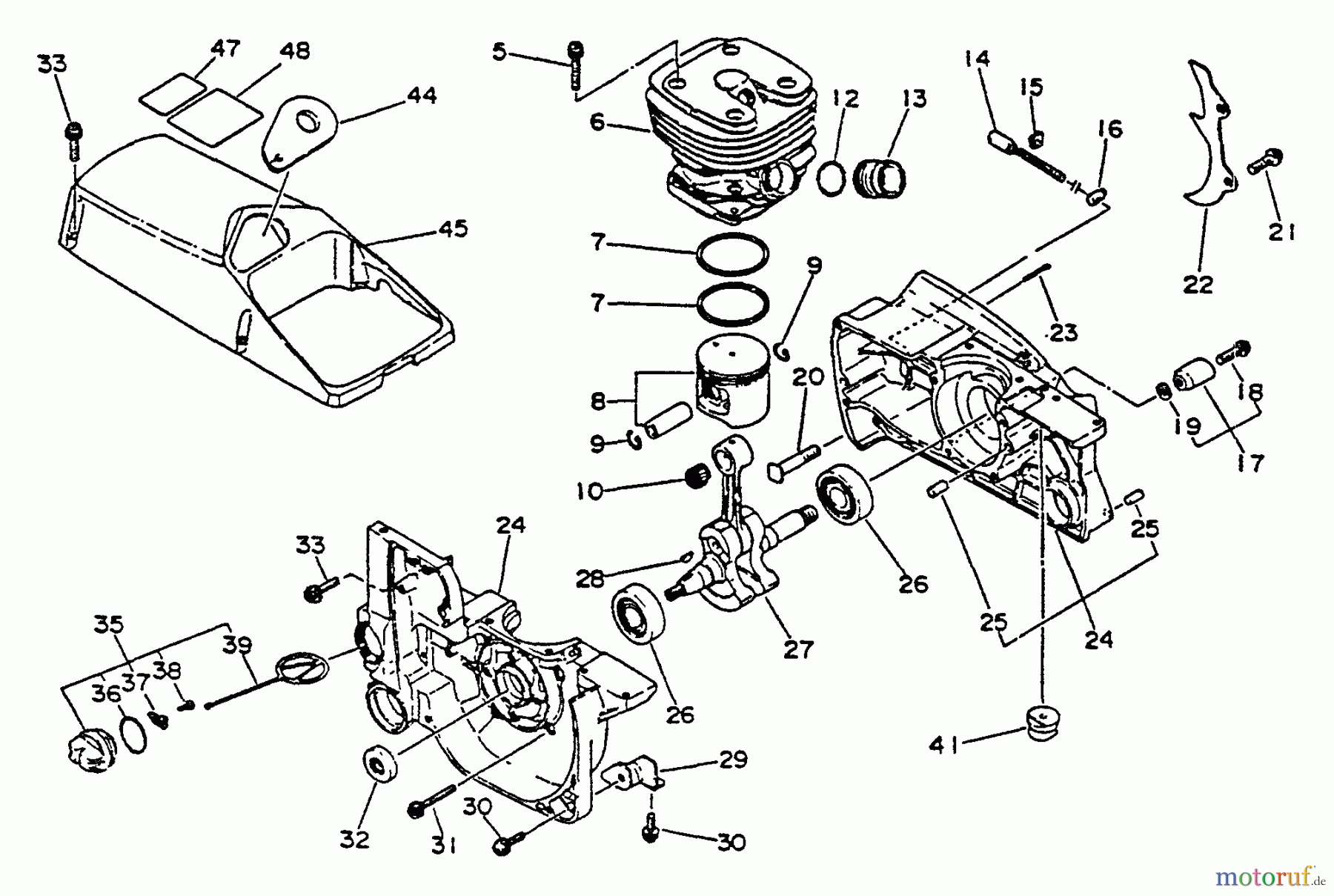  Echo Sägen, Kettensägen CS-8000 - Echo Chainsaw Engine, Crankcase