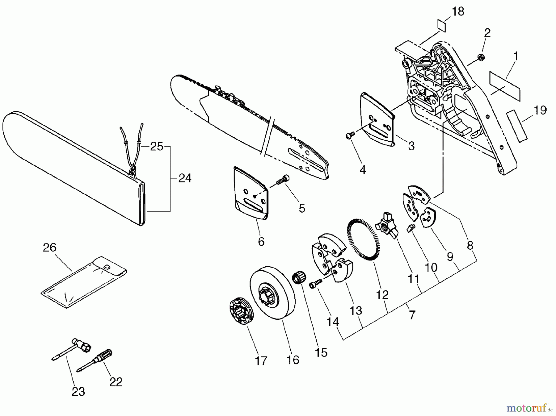 Echo Sägen, Kettensägen CS-8002 - Echo Chainsaw Clutch, Sprocket