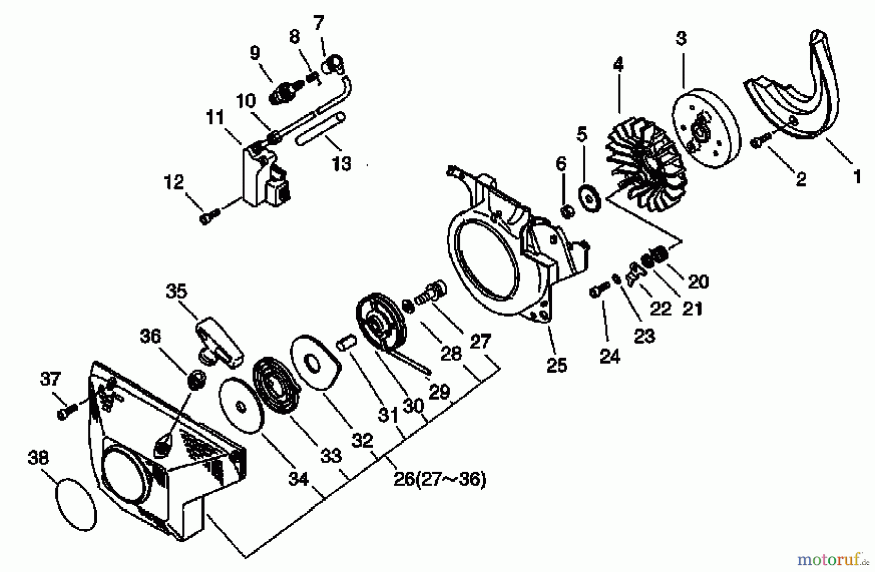  Echo Sägen, Kettensägen CS-8002 - Echo Chainsaw, Starter, Magneto