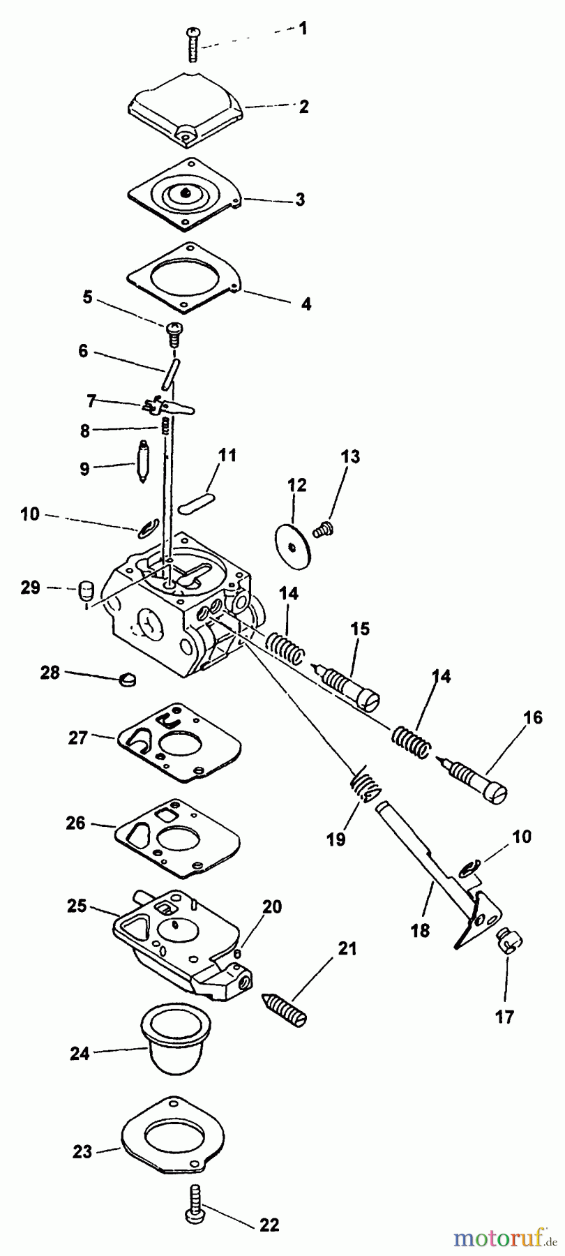 Echo Hochentaster PP-1250 - Echo Pole Saw / Pruner (Type 1) Carburetor S/N: 001001 - 007863
