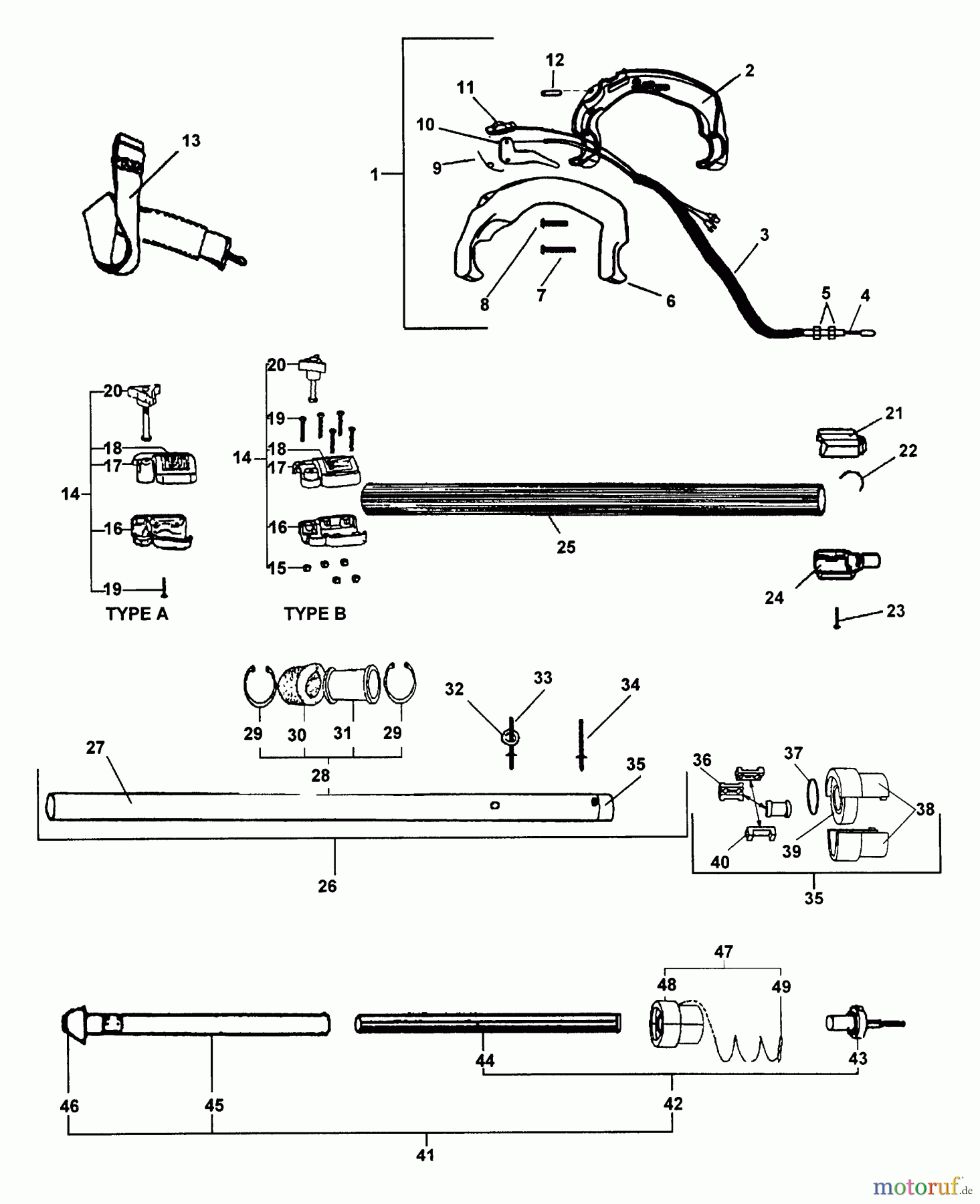 Echo Hochentaster PP-1250 - Echo Pole Saw / Pruner (Type 1) Driveshaft, Handle, Harness