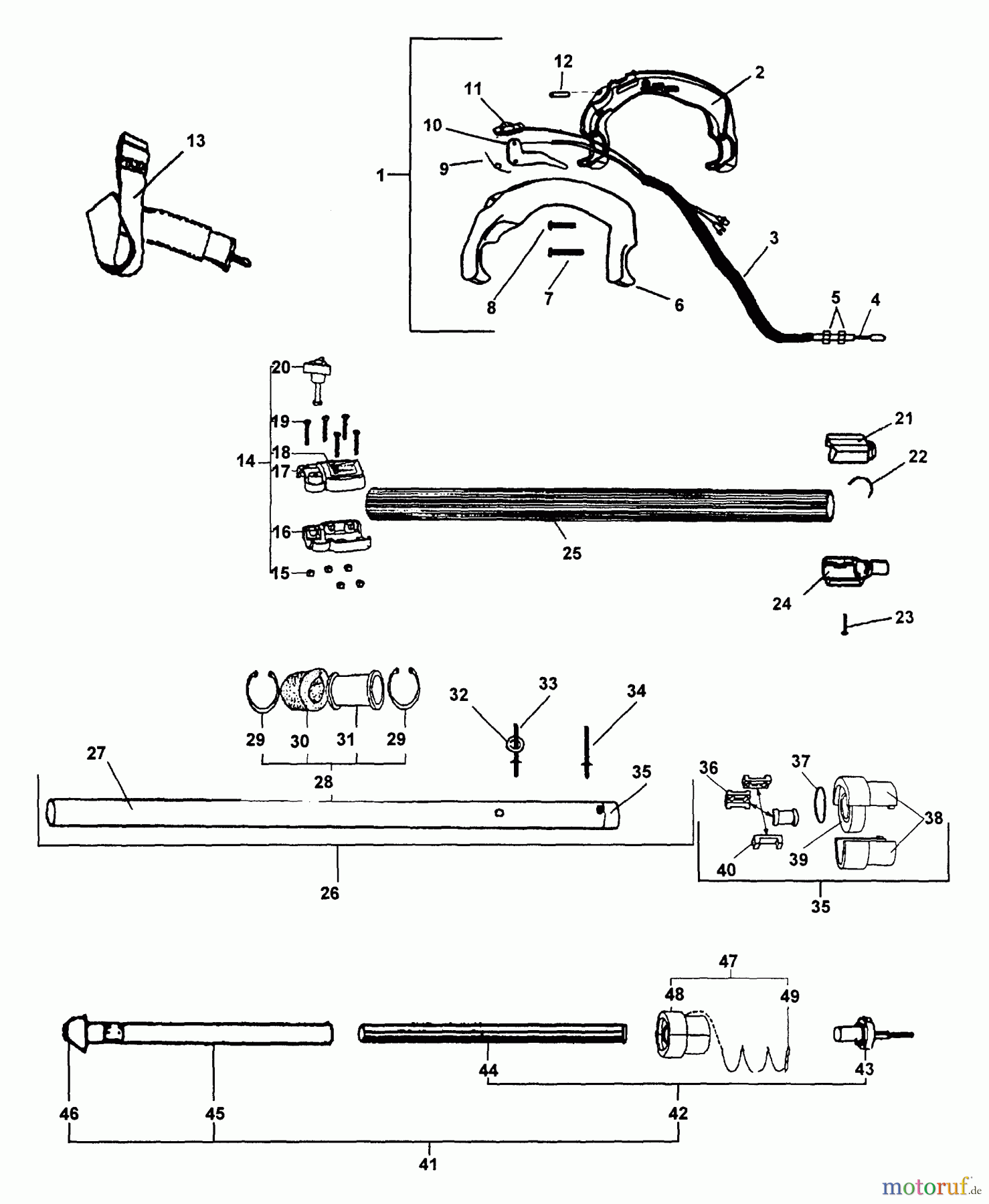 Echo Hochentaster PP-1260 - Echo Pole Saw / Pruner (Type 1) Driveshaft, Handle, Harness