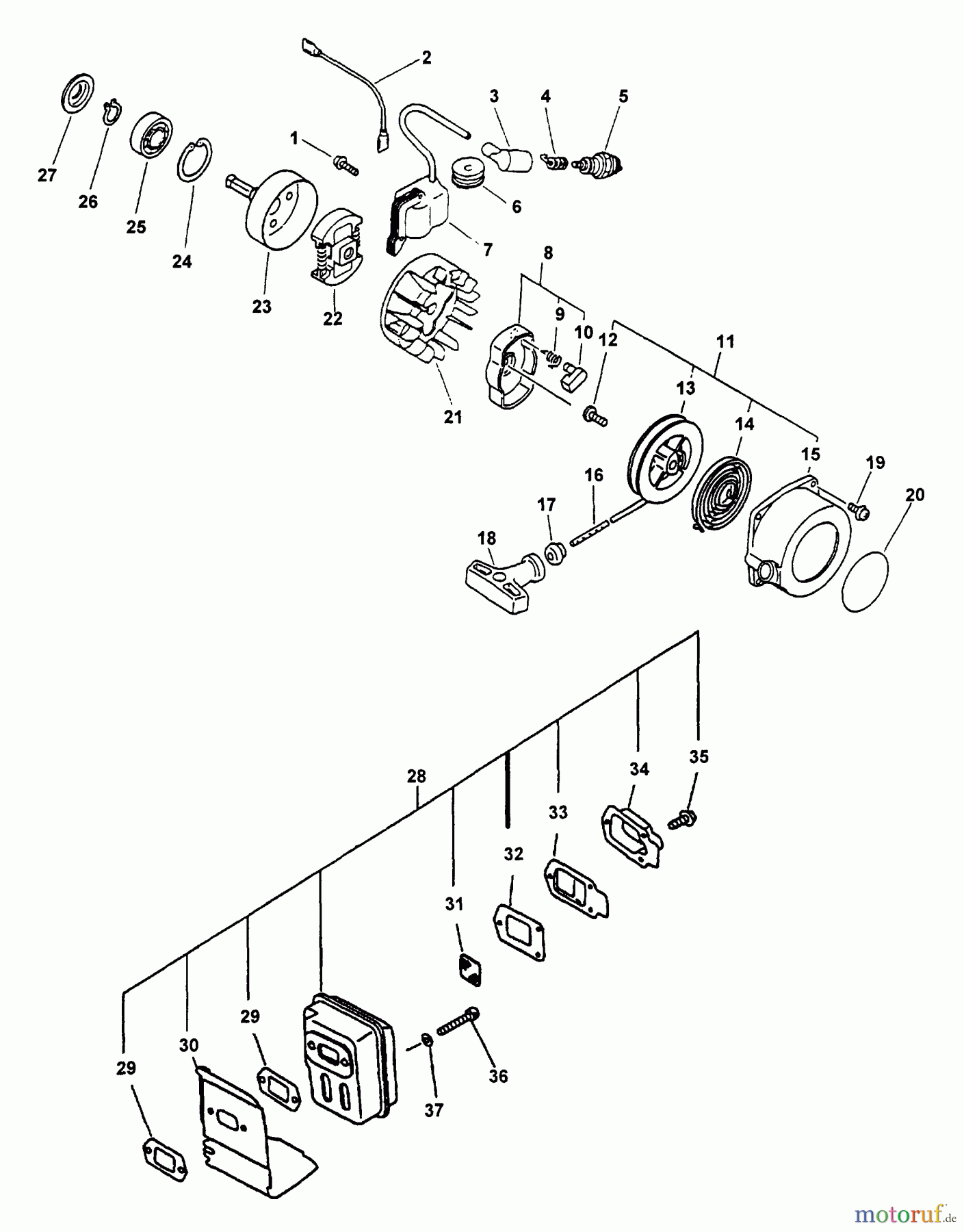 Echo Hochentaster PP-1260 - Echo Pole Saw / Pruner (Type 1) Ignition, Starter, Clutch