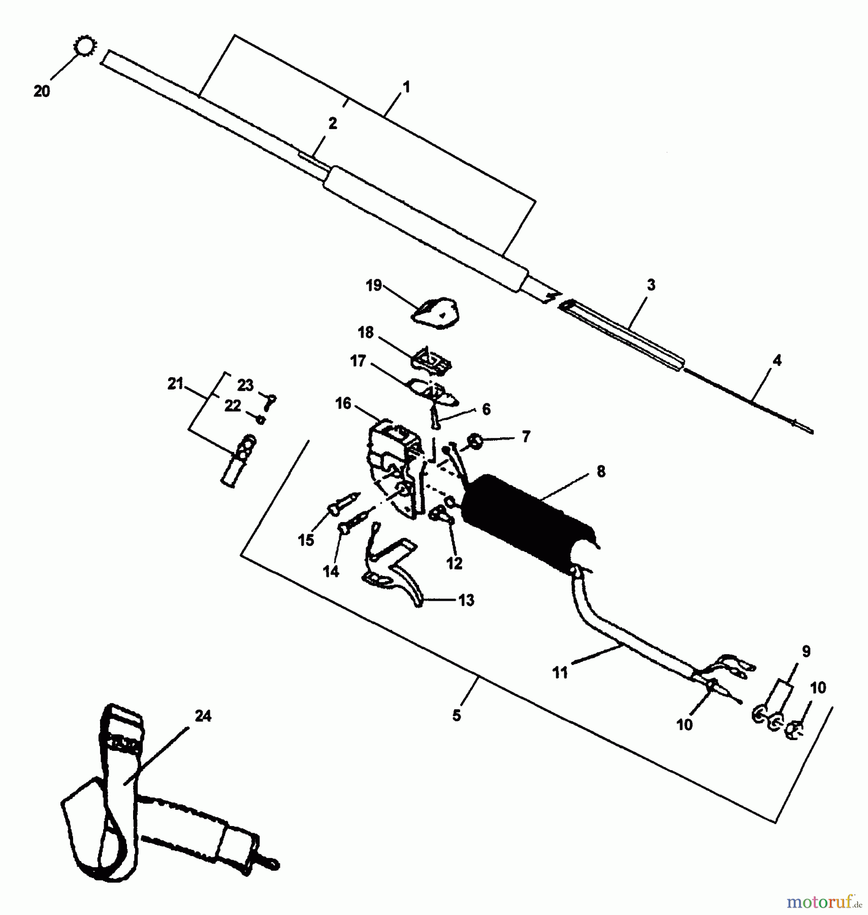 Echo Hochentaster PP-600 - Echo Pole Saw / Pruner (Type 1) Driveshaft, Throttle, Harness