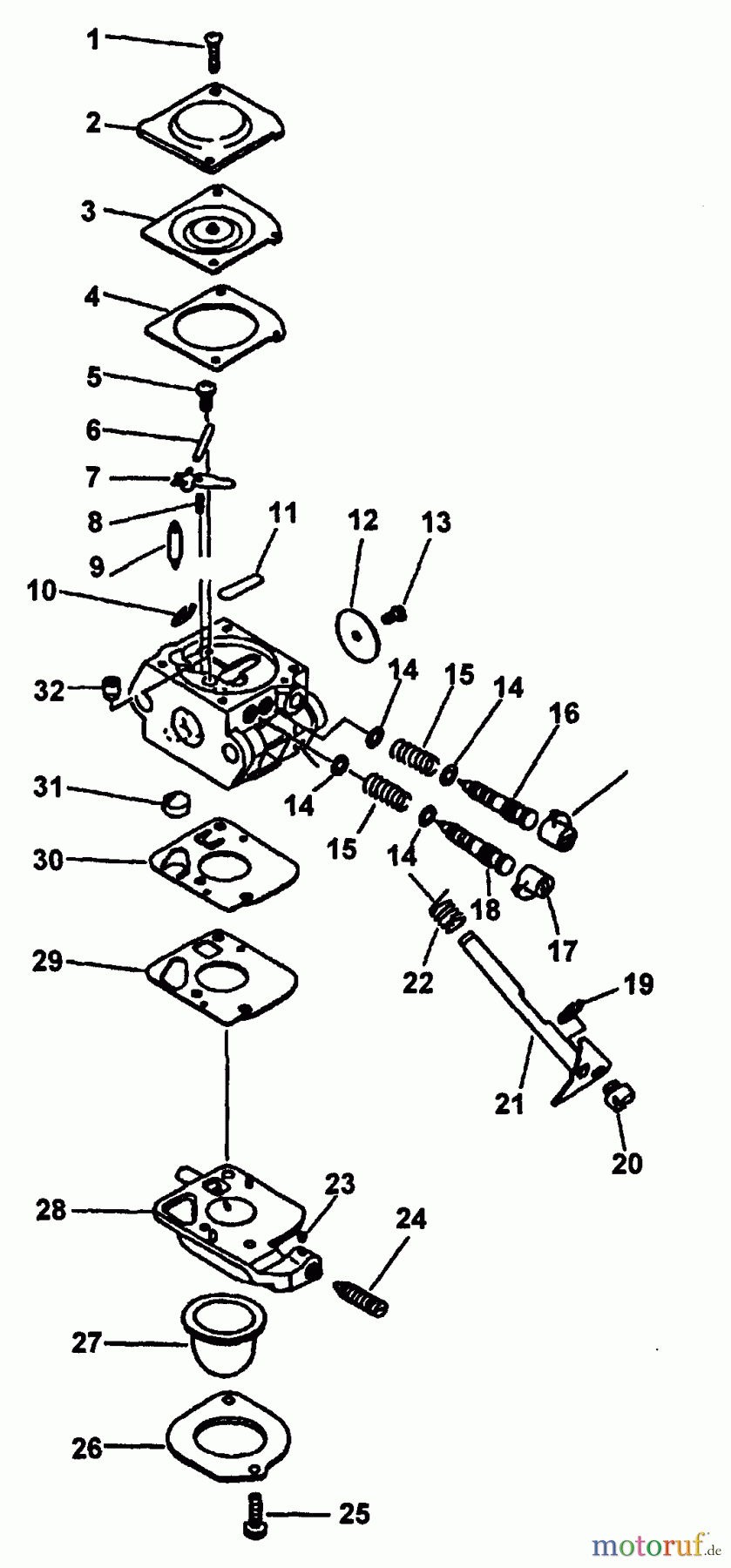 Echo Hochentaster PP-800 - Echo Pole Saw / Pruner (Type 1) Carburetor S/N: 055505 - 501000