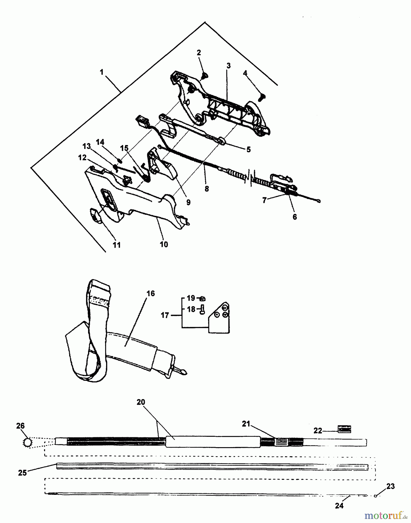 Echo Hochentaster PP-800 - Echo Pole Saw / Pruner (Type 1) Driveshaft, Handle, Harness, Stop Switch, Throttle