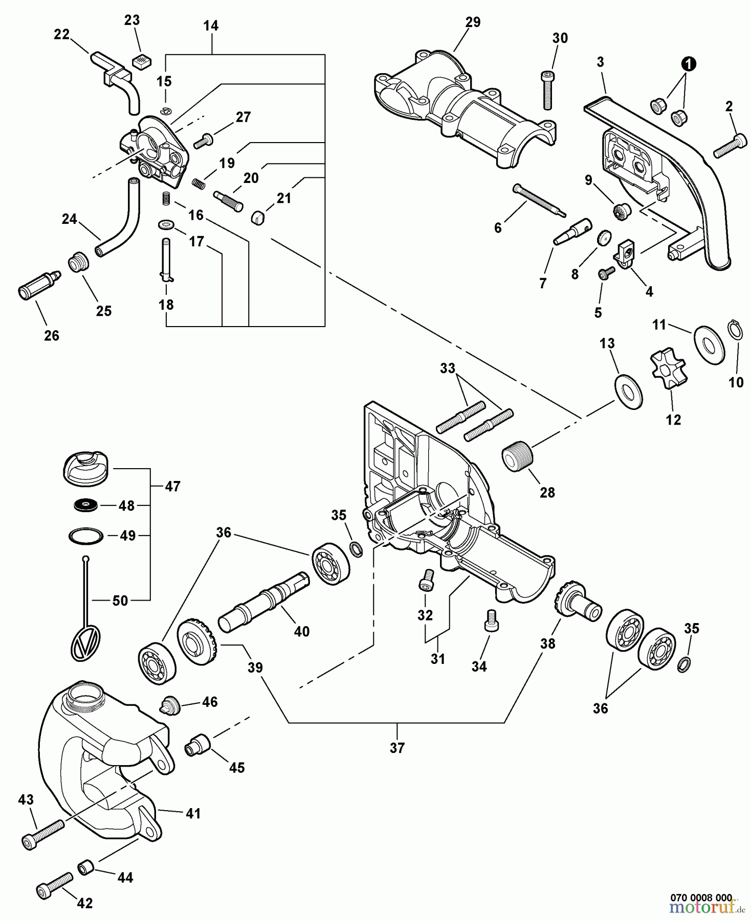 Echo Hochentaster PPF-225 - Echo Pole Saw / Pruner, S/N: S63212001001 - S63212999999 Gear Case, Auto-Oiler