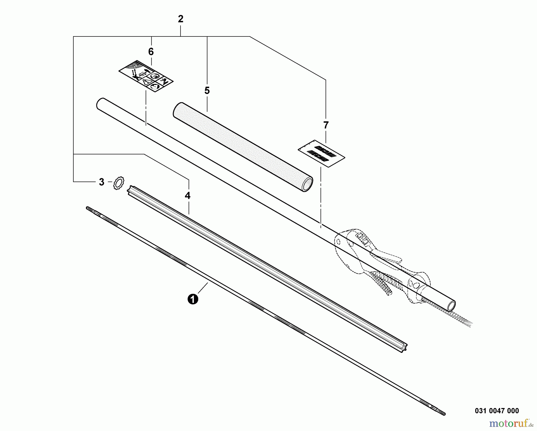 Echo Hochentaster PPF-280 - Echo Pole Saw / Pruner, S/N: E09713001001 - E09713999999 Main Pipe Assembly, Driveshaft