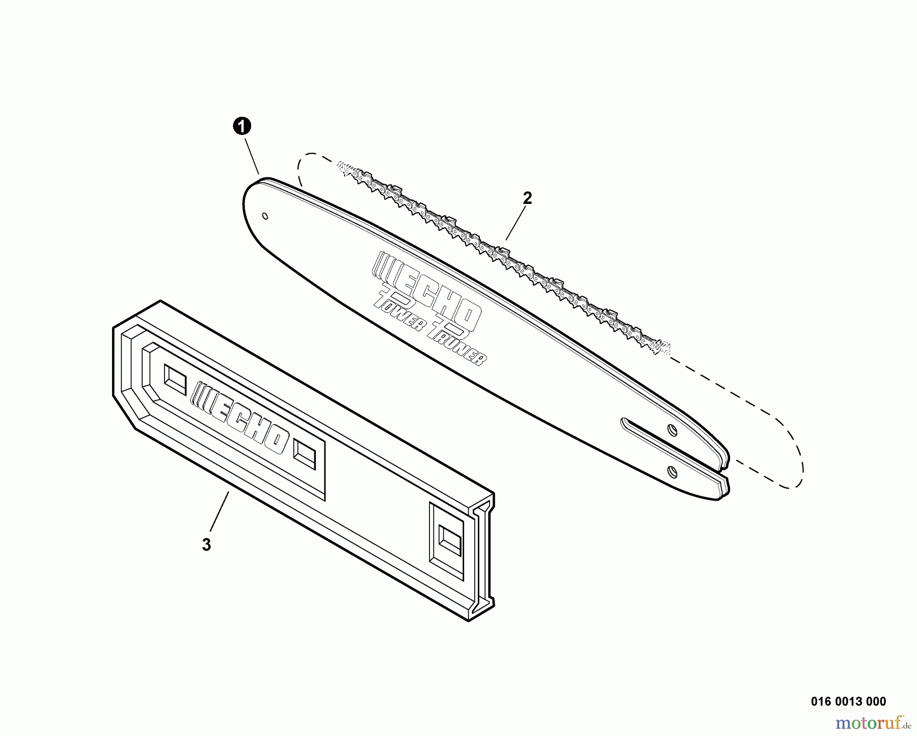 Echo Hochentaster PPT-230 - Echo Pole Saw / Pruner, S/N: E08913001001 - E08913999999 Guide Bar, Saw Chain, Cover