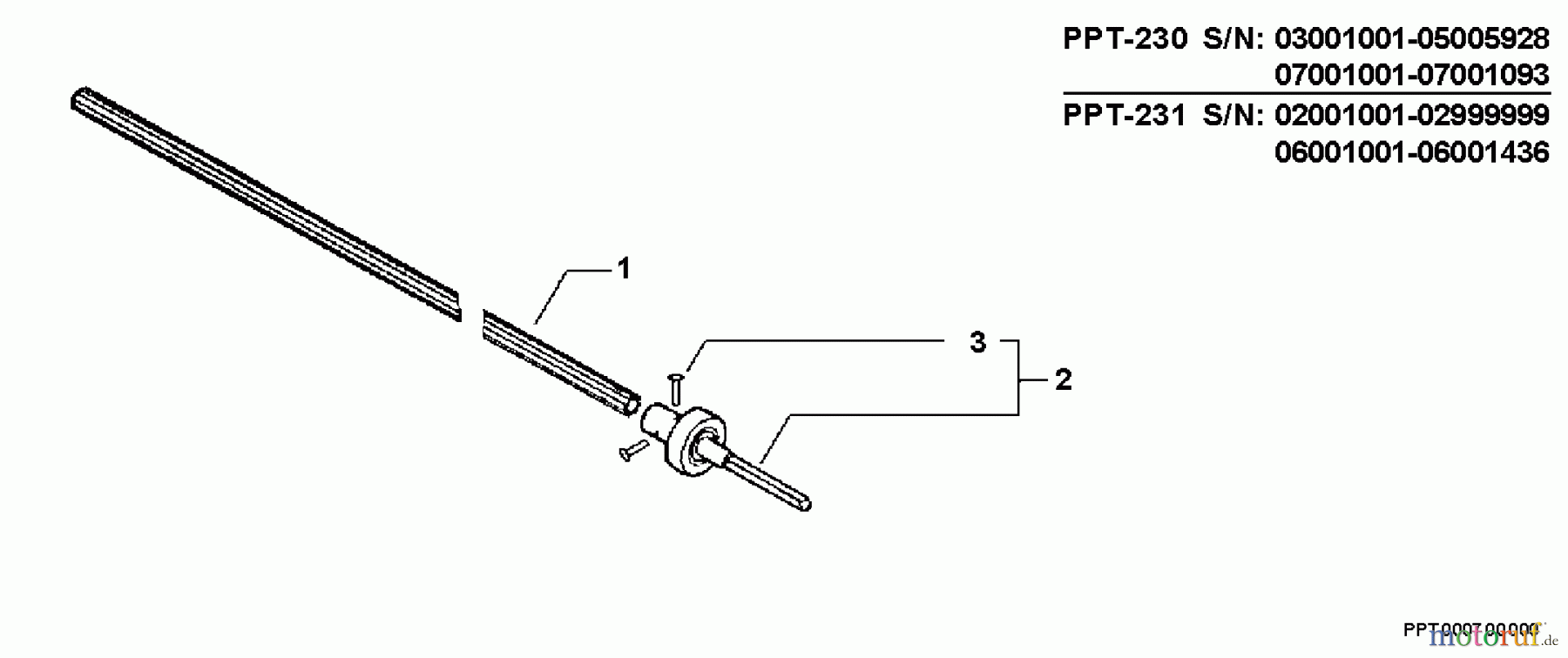 Echo Hochentaster PPT-230 - Echo Pole Saw / Pruner, S/N: 04001001 - 04999999 Driveshaft, Connector