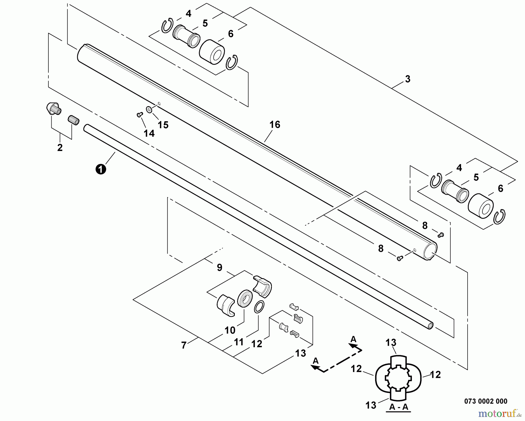 Echo Hochentaster PPT-230 - Echo Pole Saw / Pruner, S/N: 06001001 - 06999999 Main Pipe -- Upper