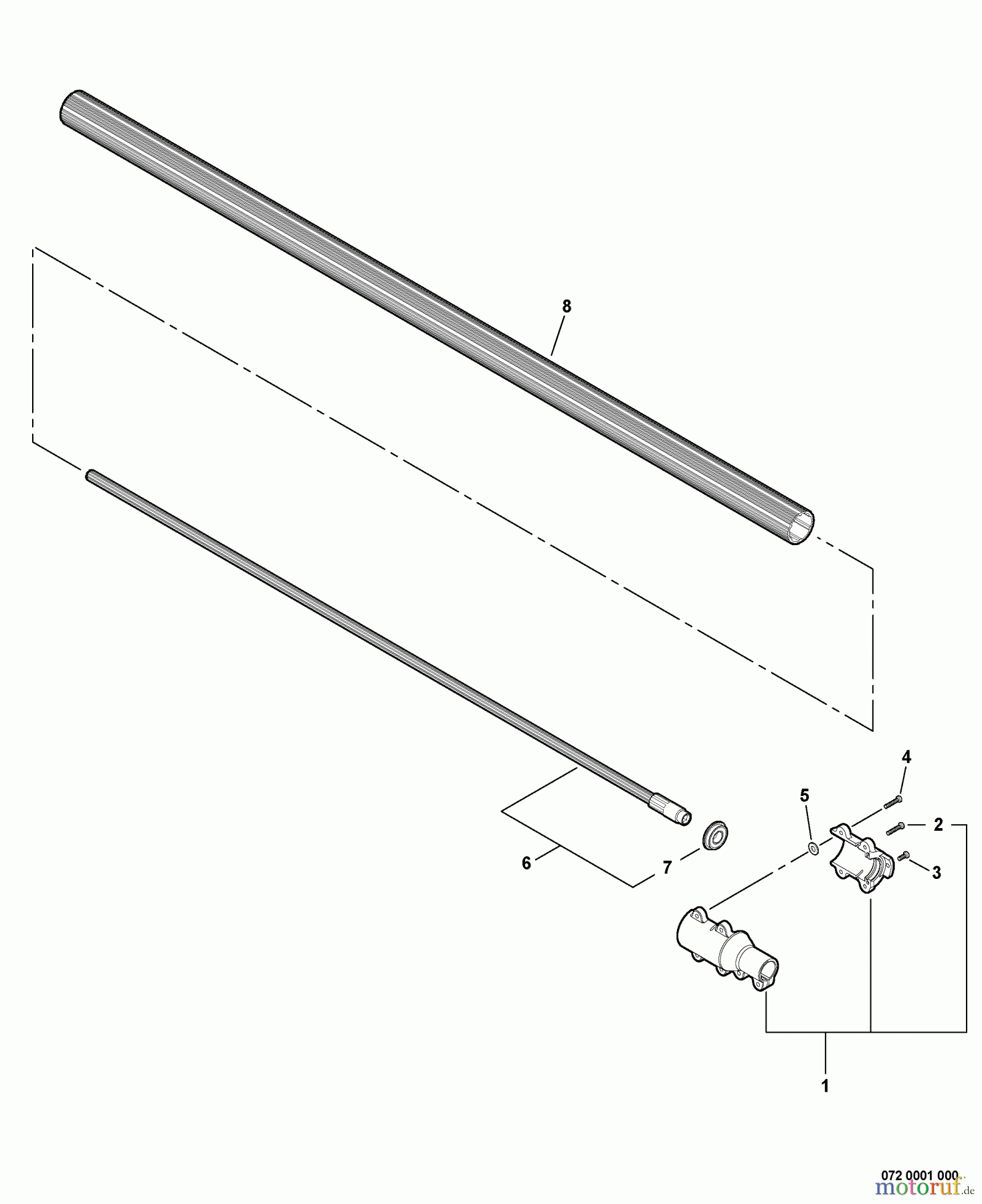 Echo Hochentaster PPT-265 - Echo Pole Saw / Pruner, S/N: E07811001001 - E07811999999 Main Pipe -- Lower S/N: E07811001001 - E07811001801