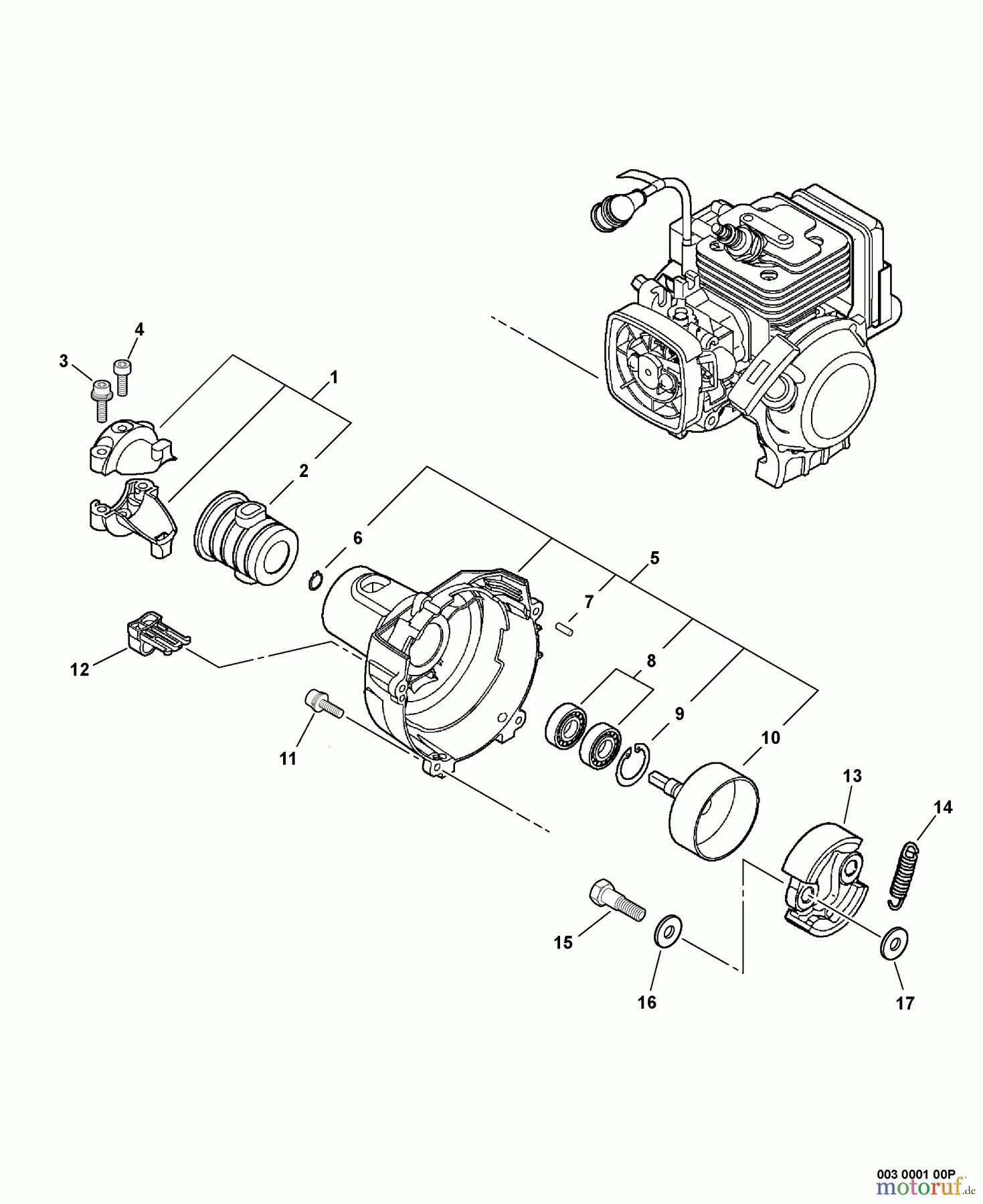 Echo Hochentaster PPT-265S - Echo Pole Saw / Pruner, S/N: E10011001001 - E10011999999 Fan Case, Clutch