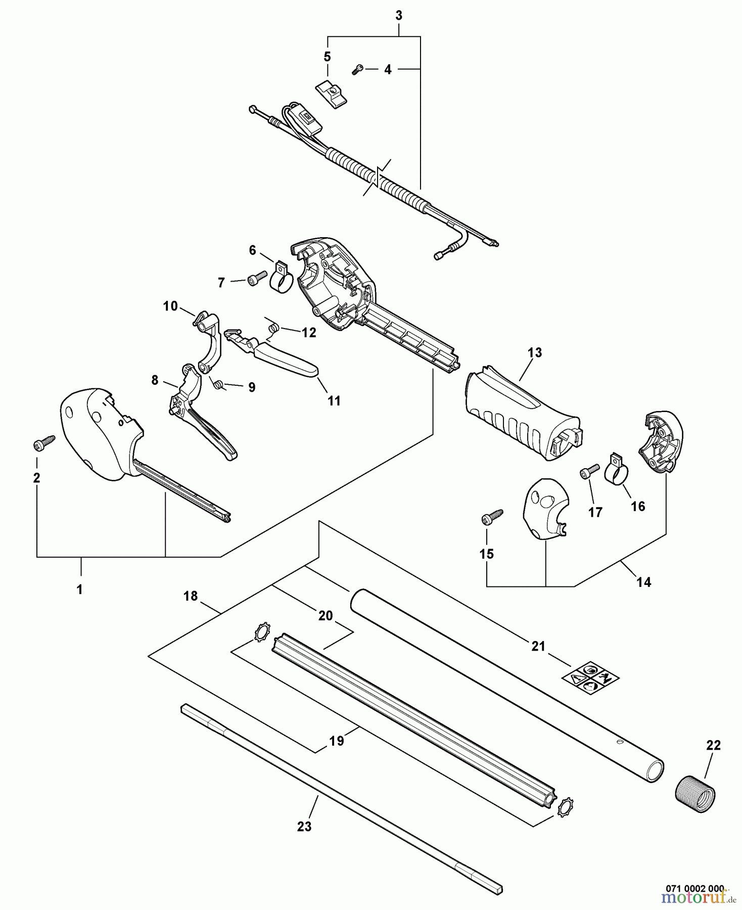 Echo Hochentaster PPT-265S - Echo Pole Saw / Pruner, S/N: E10011001001 - E10011999999 Throttle Control, Pipe Asy