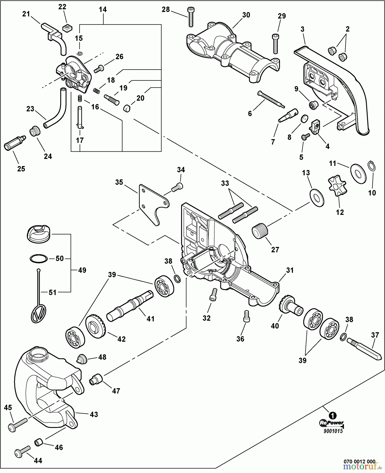 Echo Hochentaster PPT-266 - Echo Pole Saw / Pruner, S/N: E04313001001 - E04313999999 Auto-Oiler, Gear Case