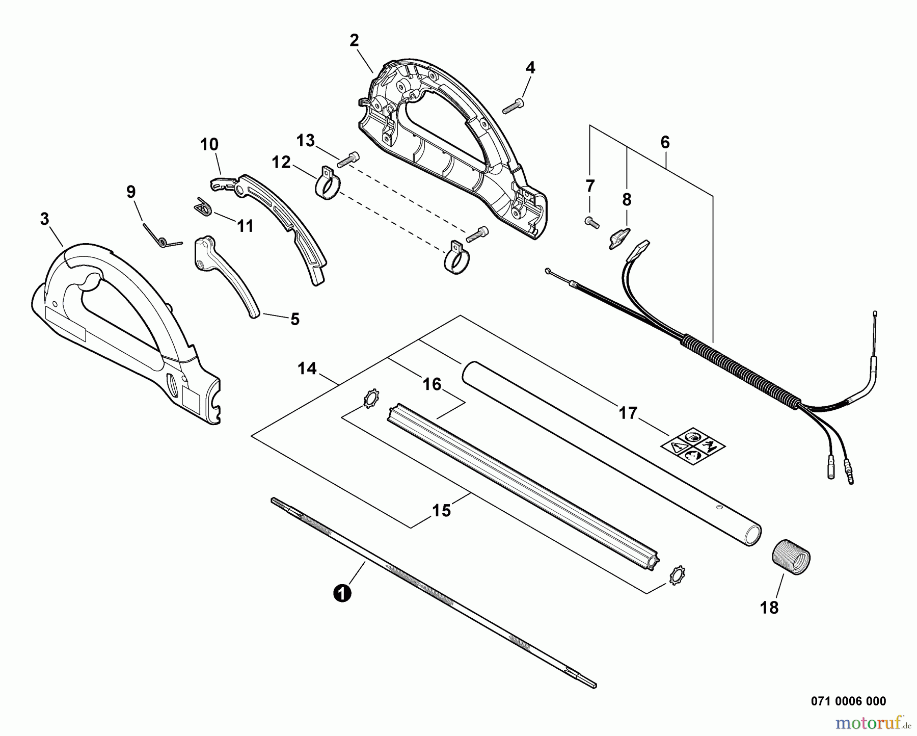 Echo Hochentaster PPT-266 - Echo Pole Saw / Pruner, S/N: E04111001001 - E04111999999 Control Handle, Pipe Asy