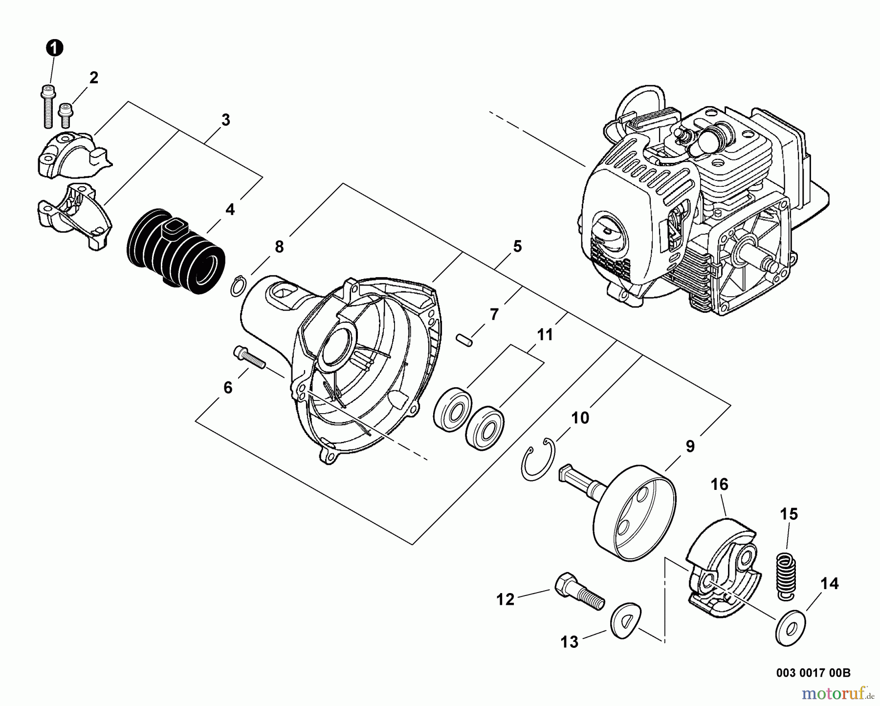 Echo Hochentaster PPT-280 - Echo Pole Saw / Pruner, S/N: E09213001001 - E09213999999 Fan Case, Clutch