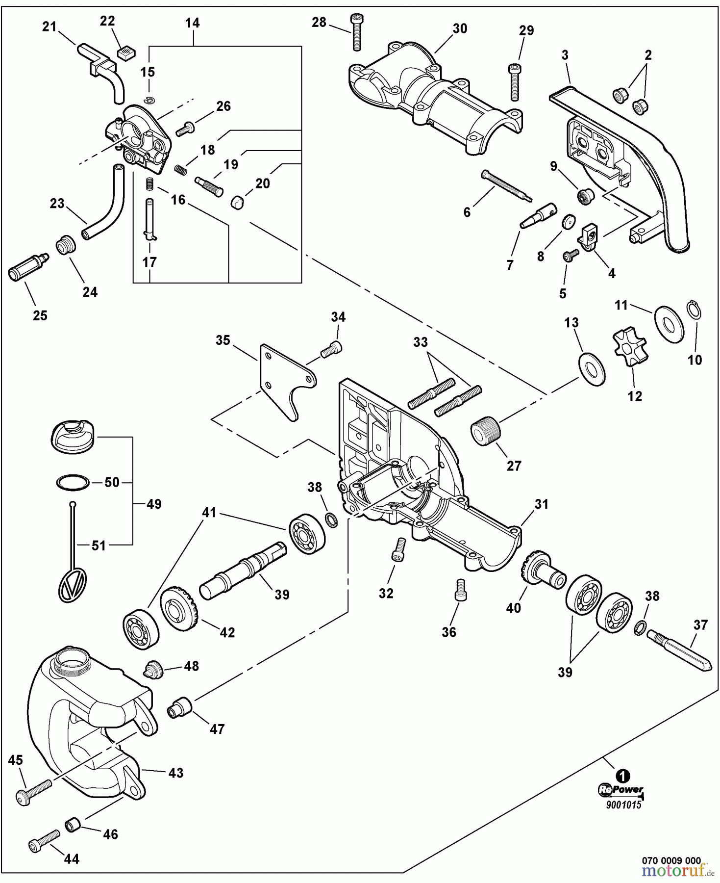 Echo Hochentaster PPT-265H - Echo Pole Saw / Pruner, S/N: E06913001001 - E06913999999 Gear Case, Auto-Oiler