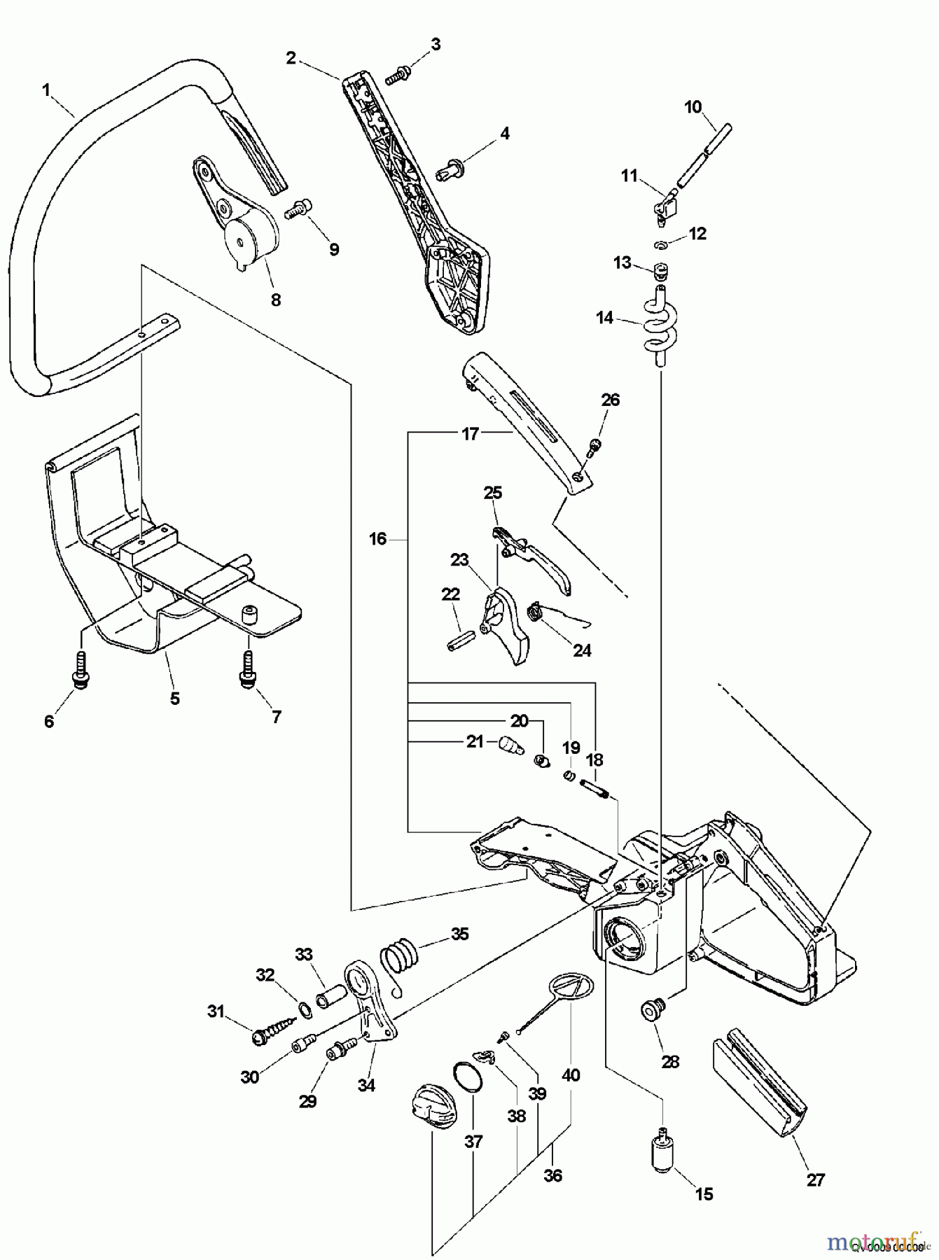Echo Rettungssäge QV-670 - Echo Quick Vent Chain Saw, S/N: 03001001 - 03999999 Handles