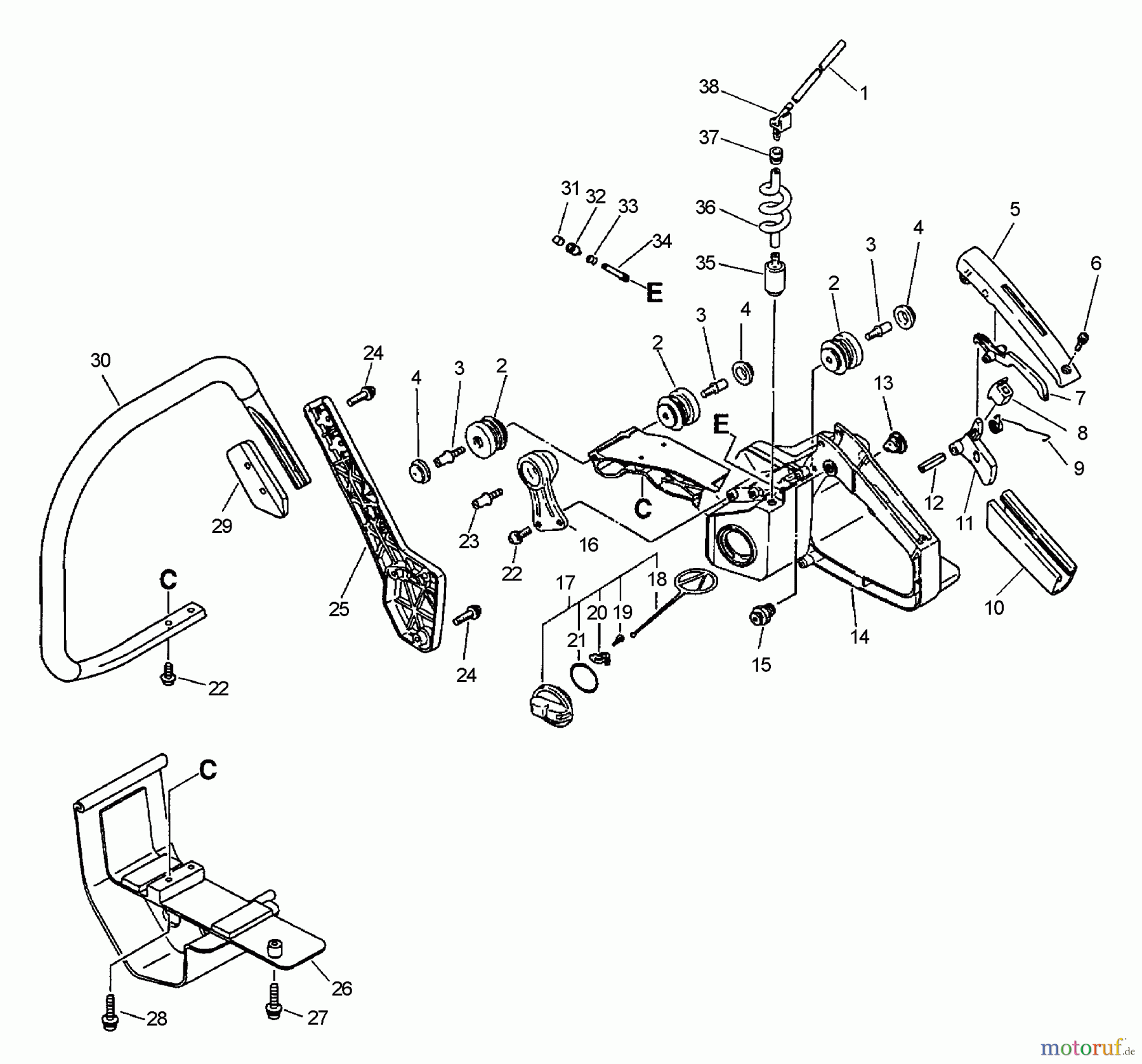 Echo Rettungssäge QV-6700 - Echo Quick Vent Chain Saw (Type 1 ) Handles, Throttle Control, Fuel System