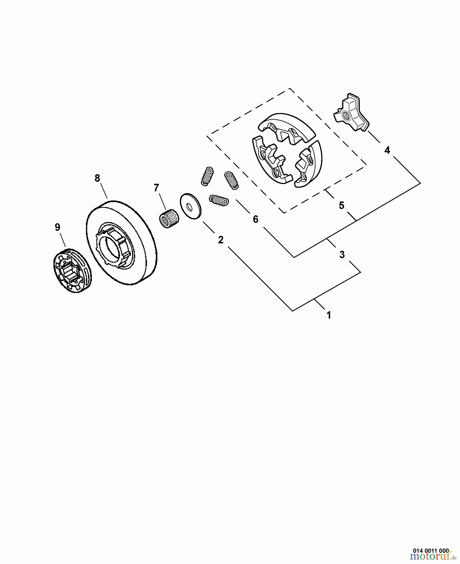 Echo Rettungssäge QV-680 - Echo Quick Vent Chain Saw, S/N: C03403001001 - C03403999999 Clutch