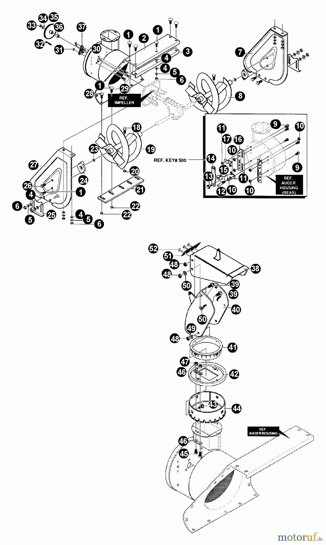 Echo Schneefräsen ST-1033E - Echo Snow Thrower Auger Assembly, Chute Assembly, Housing Assembly