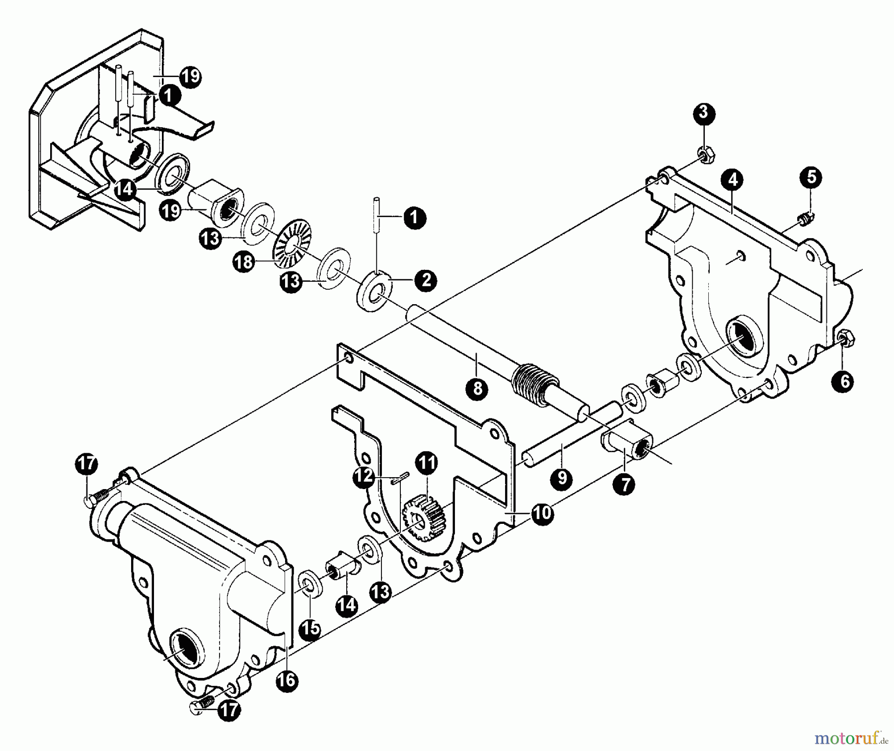  Echo Schneefräsen ST-5024 - Echo Snow Thrower (Type 1) Impeller Assembly, Worm Gear, Auger Shaft, Gear Case