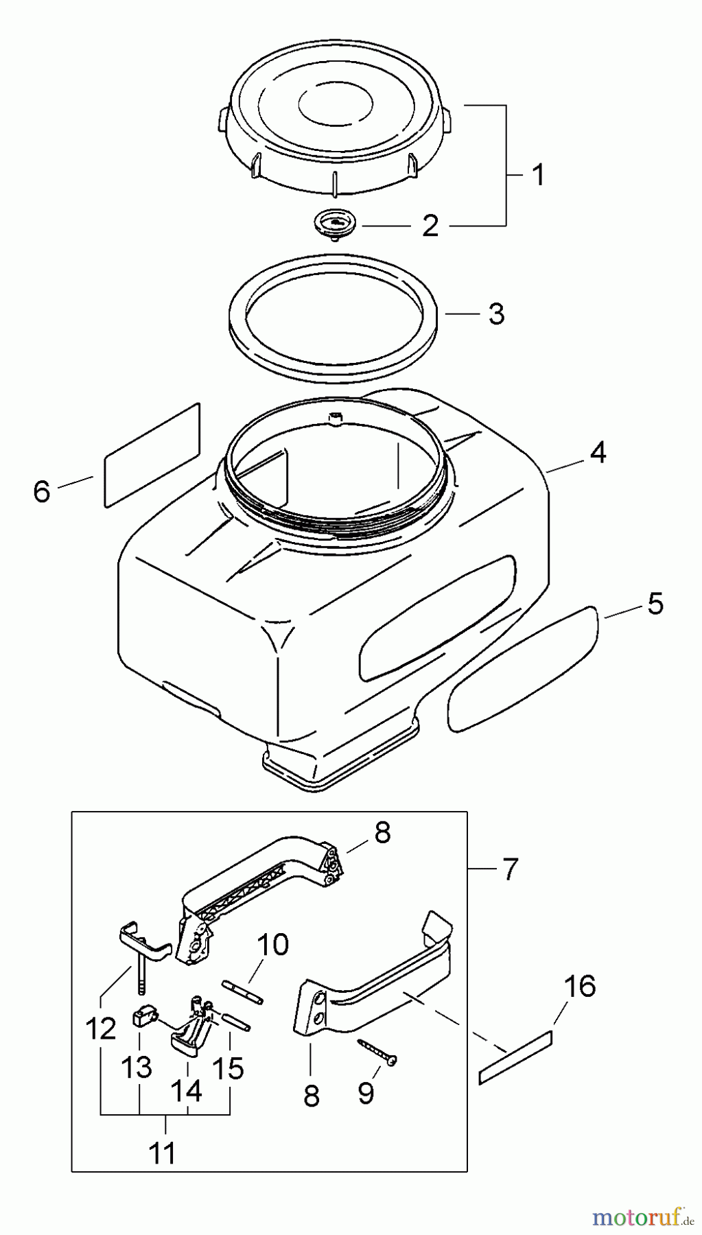 Echo Pflanzenschutzspritzen DM-4610 - Echo Duster/Mister, S/N: 35001001 - 35999999 Chemical Tank