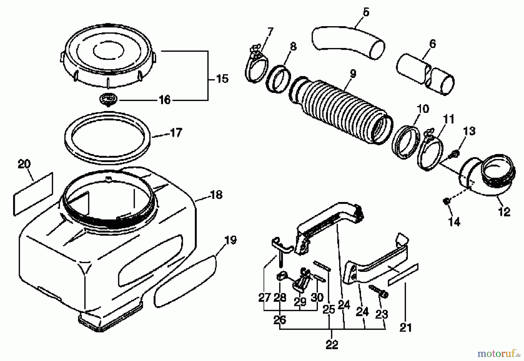Echo Pflanzenschutzspritzen DM-4610 - Echo Duster/Mister, S/N: D02936001001 - D02936999999 Nozzle, Blower Tubes
