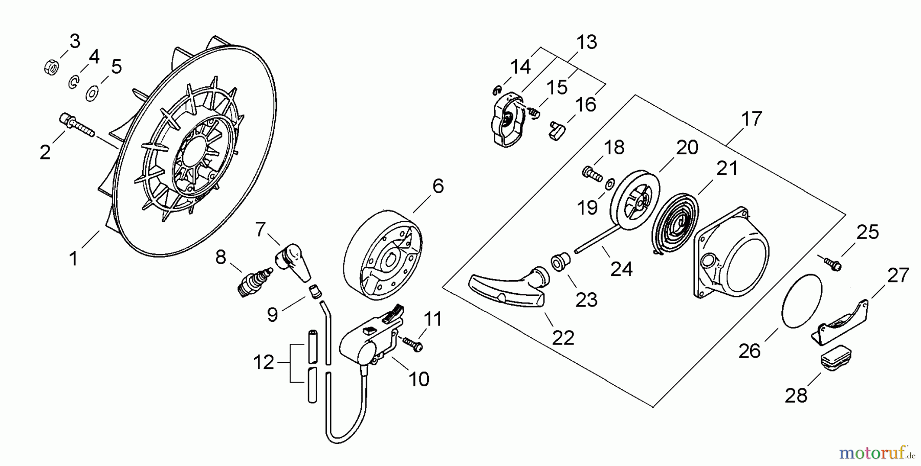  Echo Pflanzenschutzspritzen DM-6610 - Echo Duster/Mister, S/N: 23001001 - 23999999 Flywheel, Ignition Coil, Starter