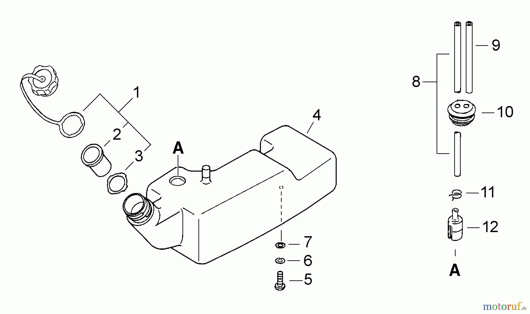 Echo Pflanzenschutzspritzen DM-6610 - Echo Duster/Mister, S/N: 23001001 - 23999999 Fuel System