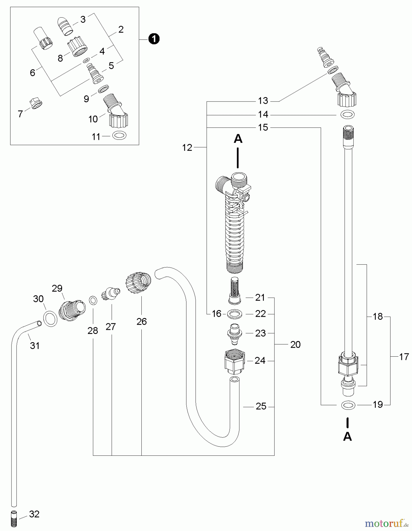 Echo Pflanzenschutzspritzen MS-20H -Echo Manual Sprayer, Nozzles, Wand, Hose