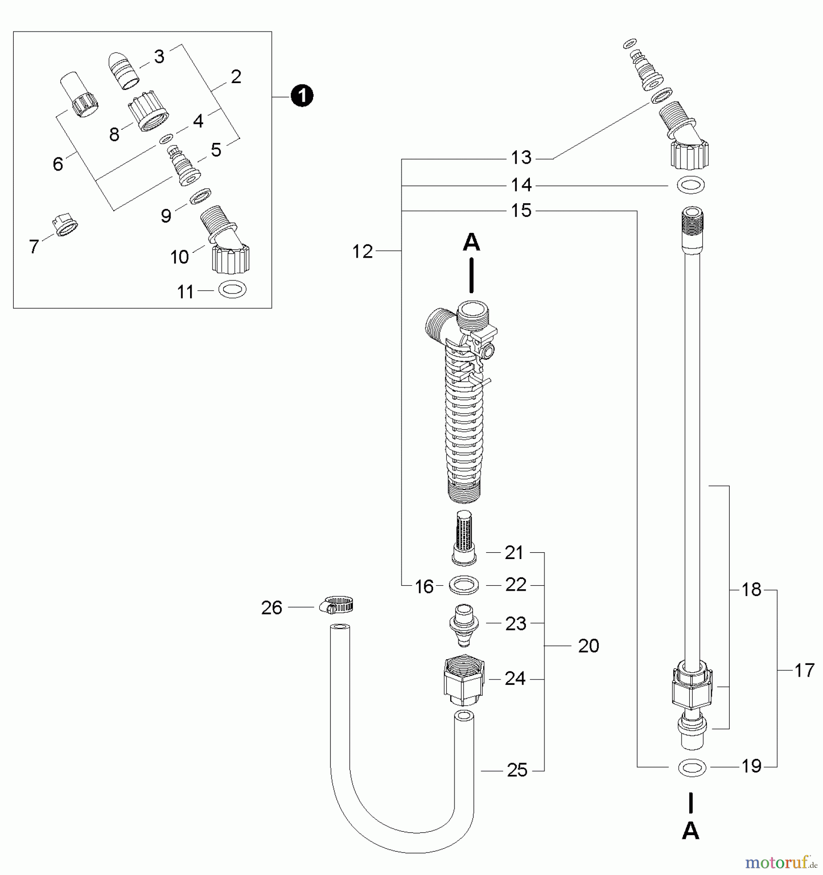 Echo Pflanzenschutzspritzen MS-40BD - Echo Manual Sprayer, Nozzles, Wand, Hose