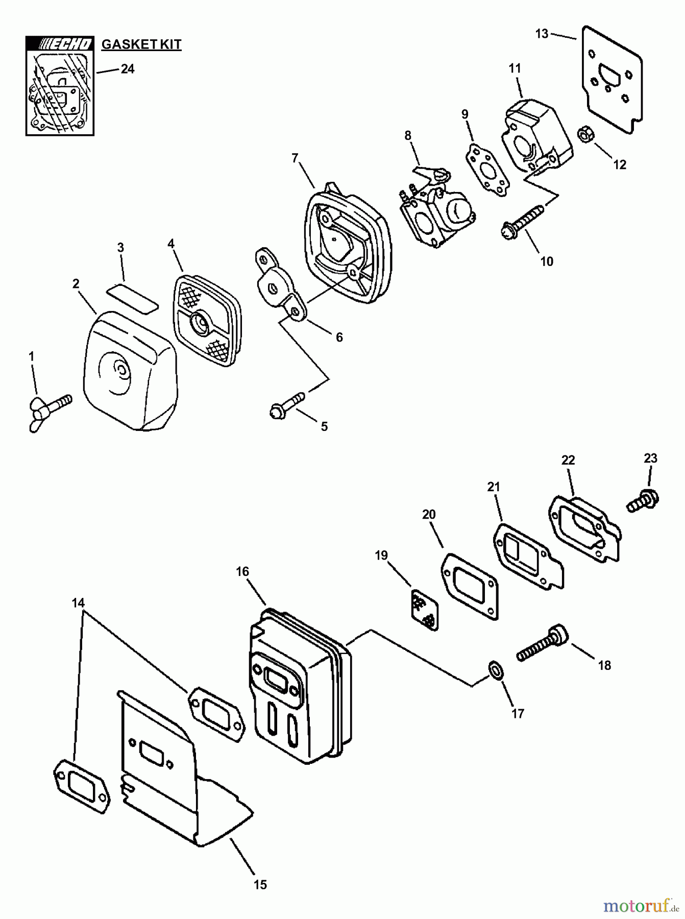  Echo Pflanzenschutzspritzen SHR-210 - Echo Power Sprayer Intake, Exhaust