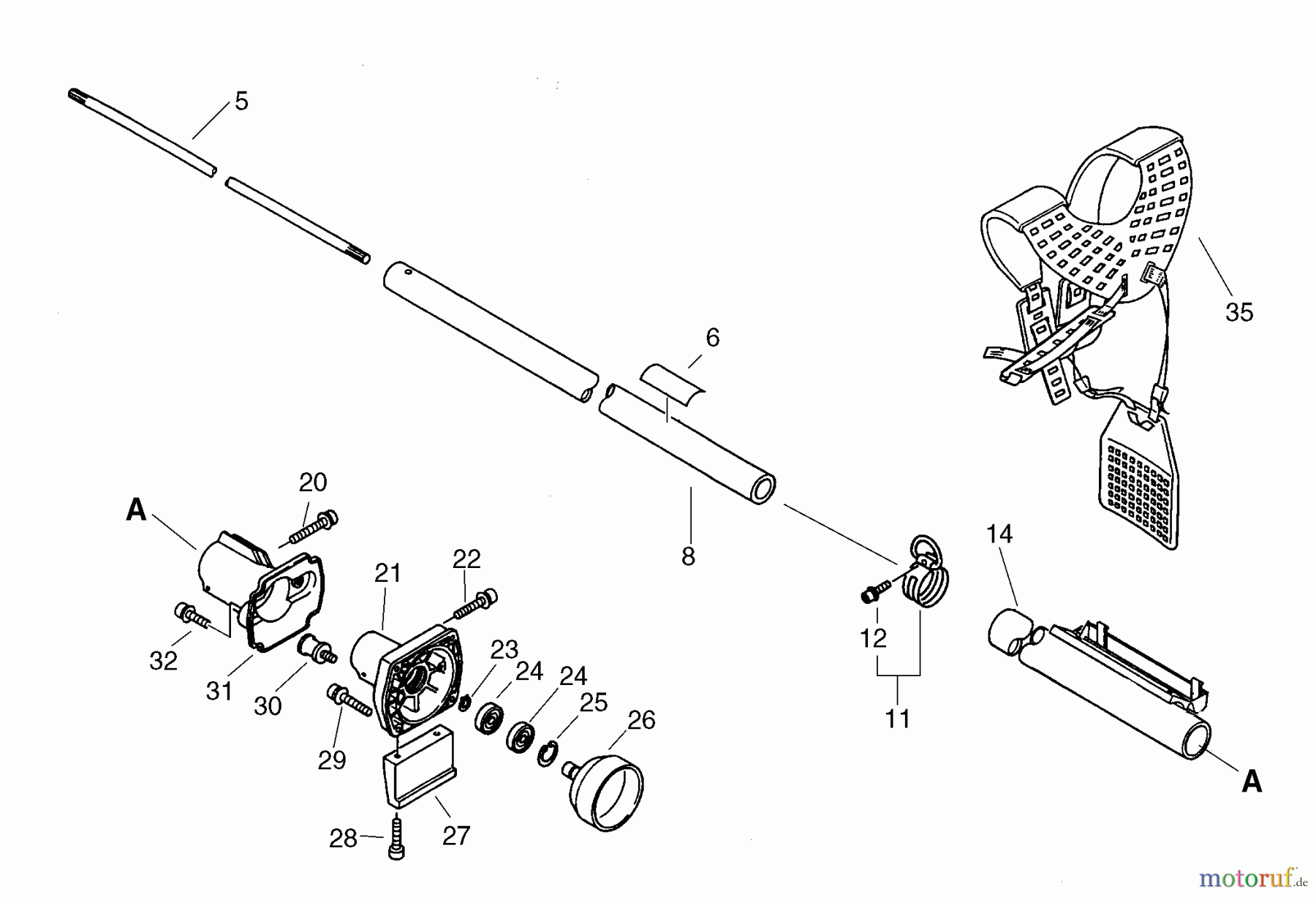 Echo Trimmer, Faden / Bürste BCLS-580 - Echo String Trimmer / Brush Cutter Pipe, Harness