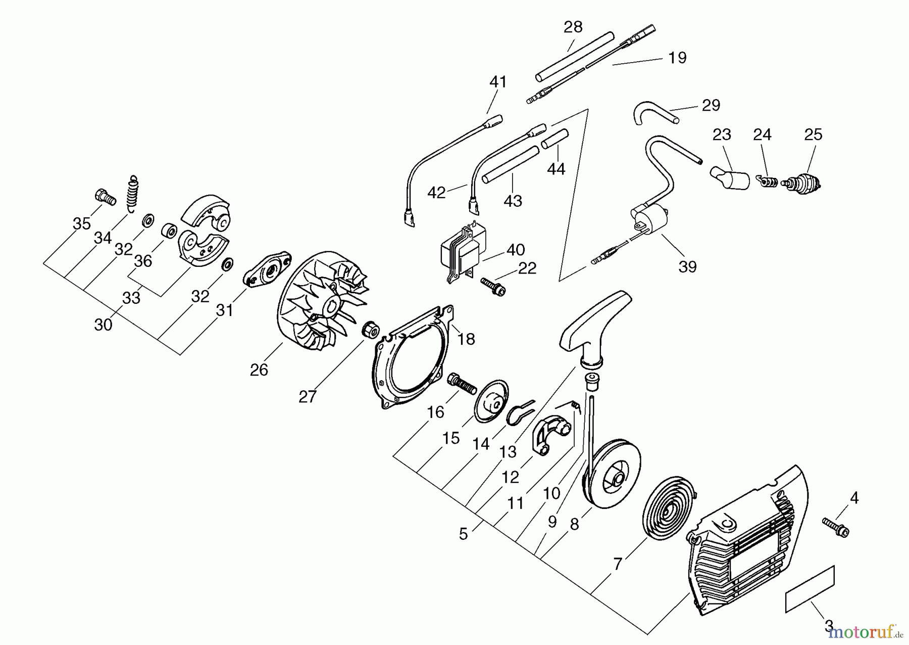  Echo Trimmer, Faden / Bürste BCLS-580 - Echo String Trimmer / Brush Cutter Starter, Magneto, Clutch