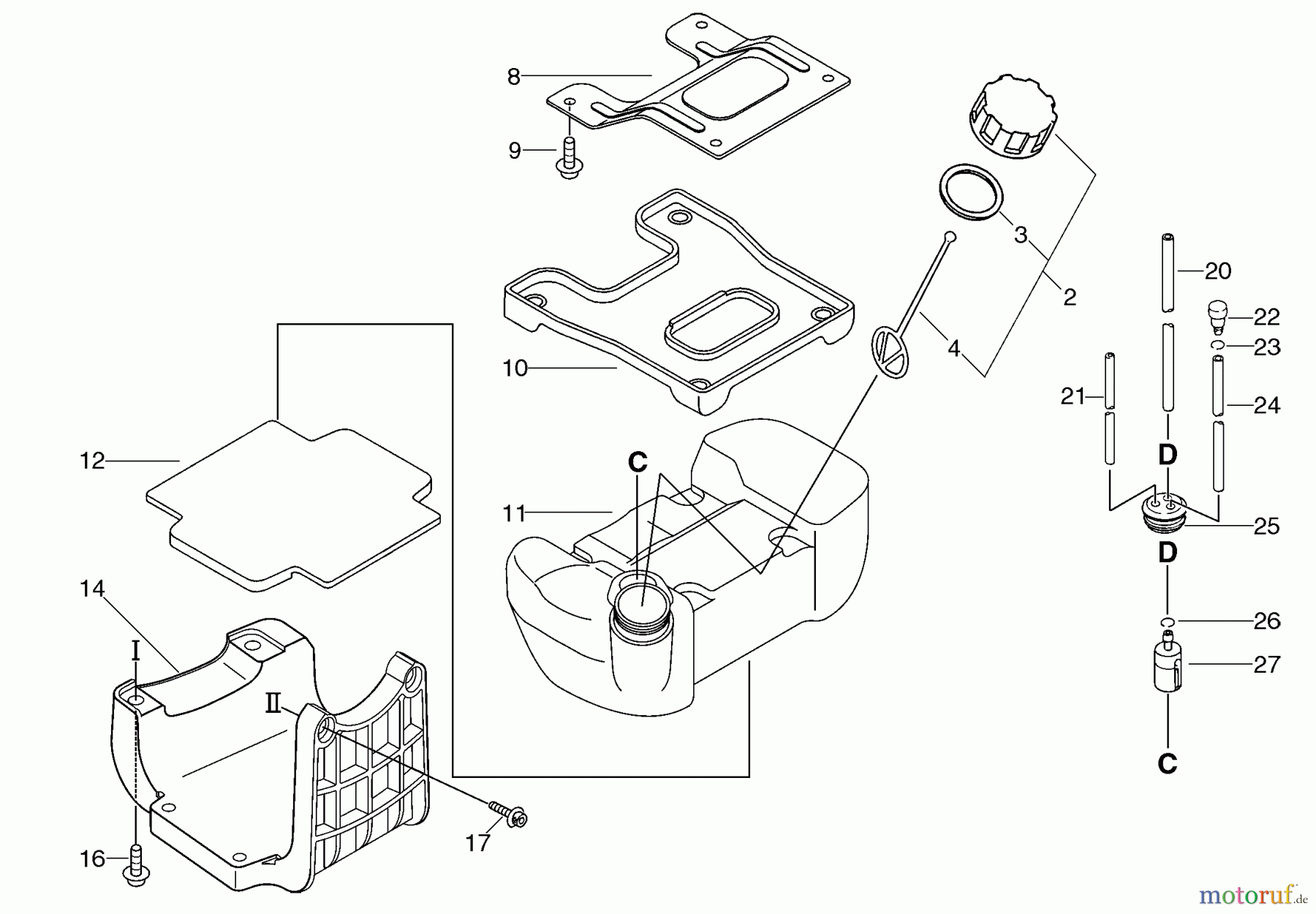  Echo Trimmer, Faden / Bürste CLS-5000 - Echo Clearing Saw Fuel Tank