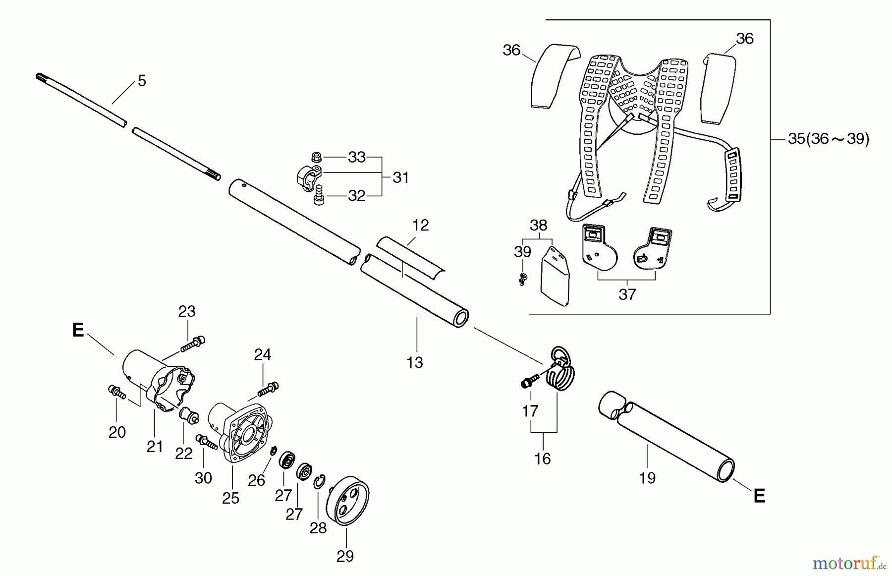 Echo Trimmer, Faden / Bürste CLS-5000 - Echo Clearing Saw Pipe, Harness