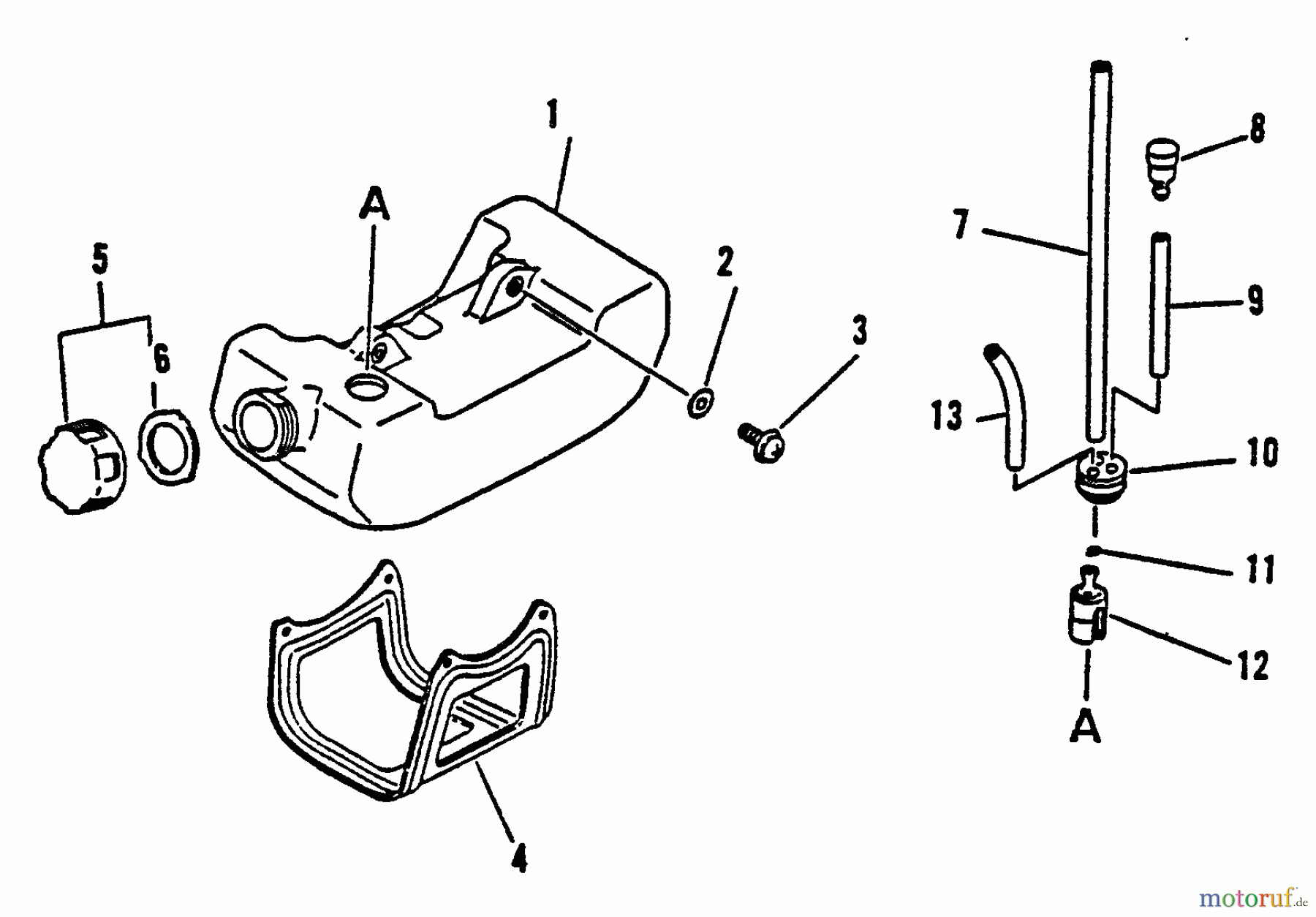 Echo Trimmer, Faden / Bürste GT-1100B - Echo String Trimmer, S/N:174349 - 181000 Fuel System