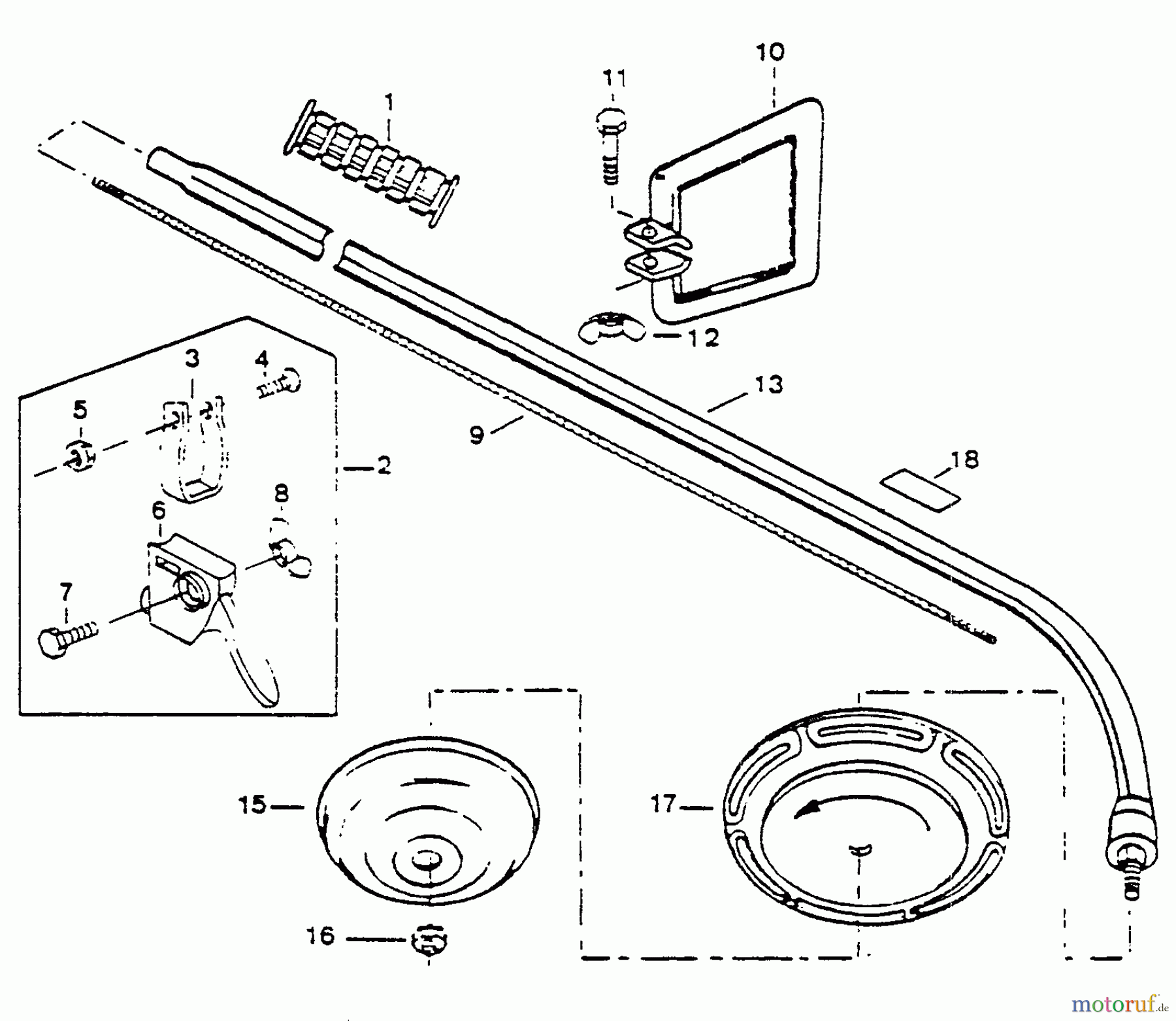  Echo Trimmer, Faden / Bürste GT-140 - Echo String Trimmer Driveshaft, Line Head, Throttle, Handles
