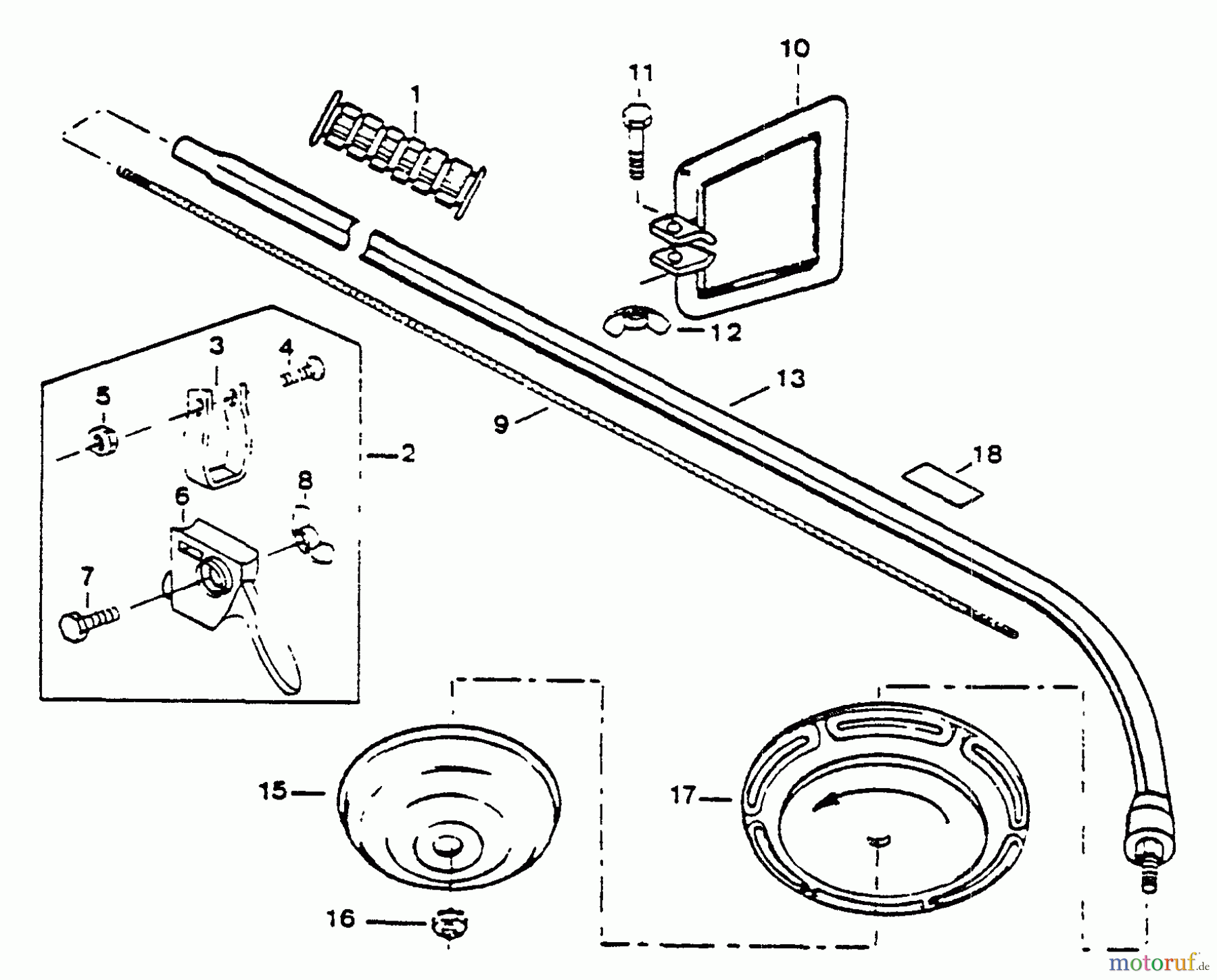  Echo Trimmer, Faden / Bürste GT-140A - Echo String Trimmer Driveshaft, Line Head, Throttle, Handles