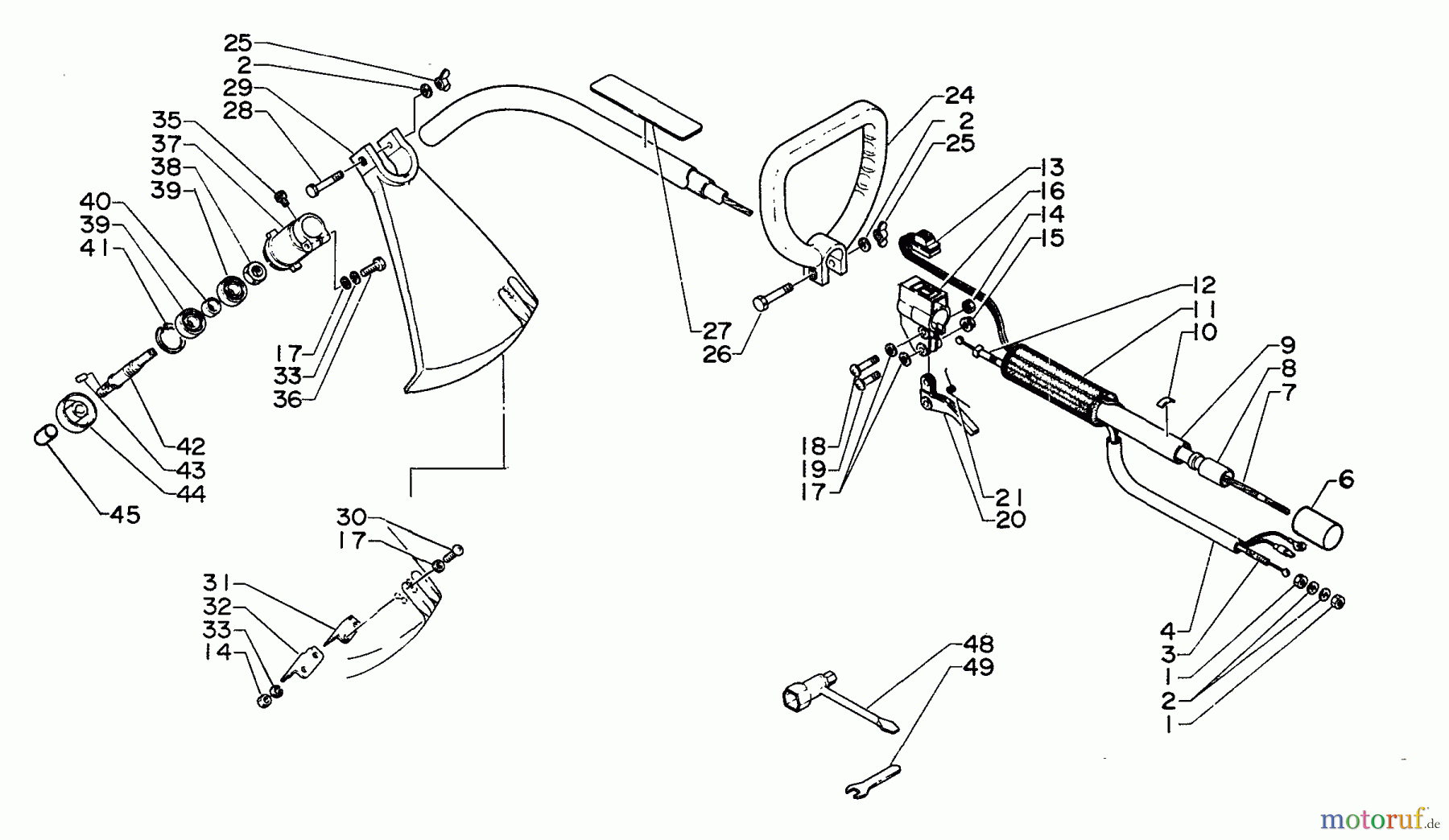 Echo Trimmer, Faden / Bürste GT-160 - Echo String Trimmer Throttle, Shaft, Housing, Handles, Tools