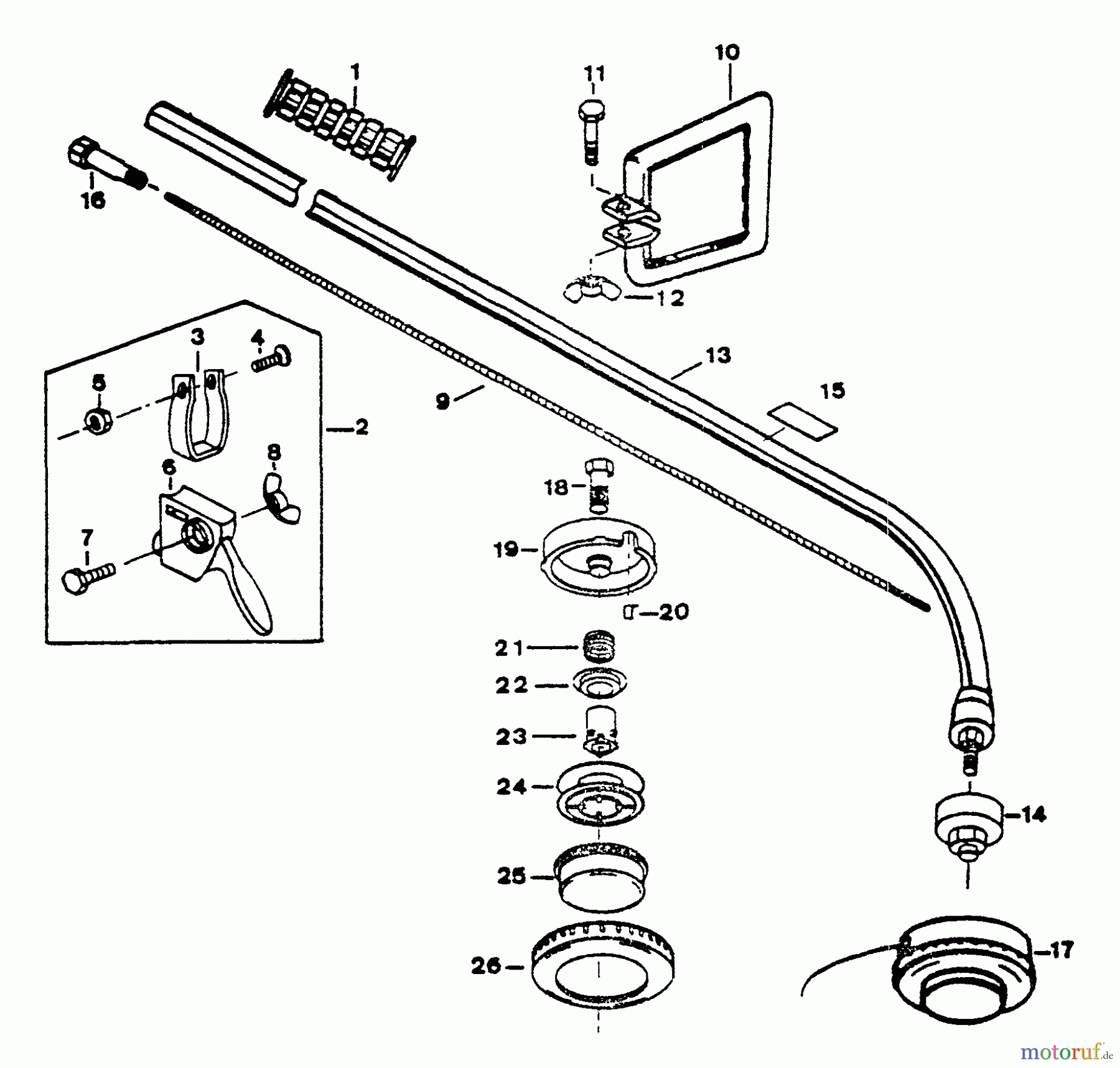 Echo Trimmer, Faden / Bürste GT-200 - Echo String Trimmer Driveshaft, Line Head, Throttle, Handles