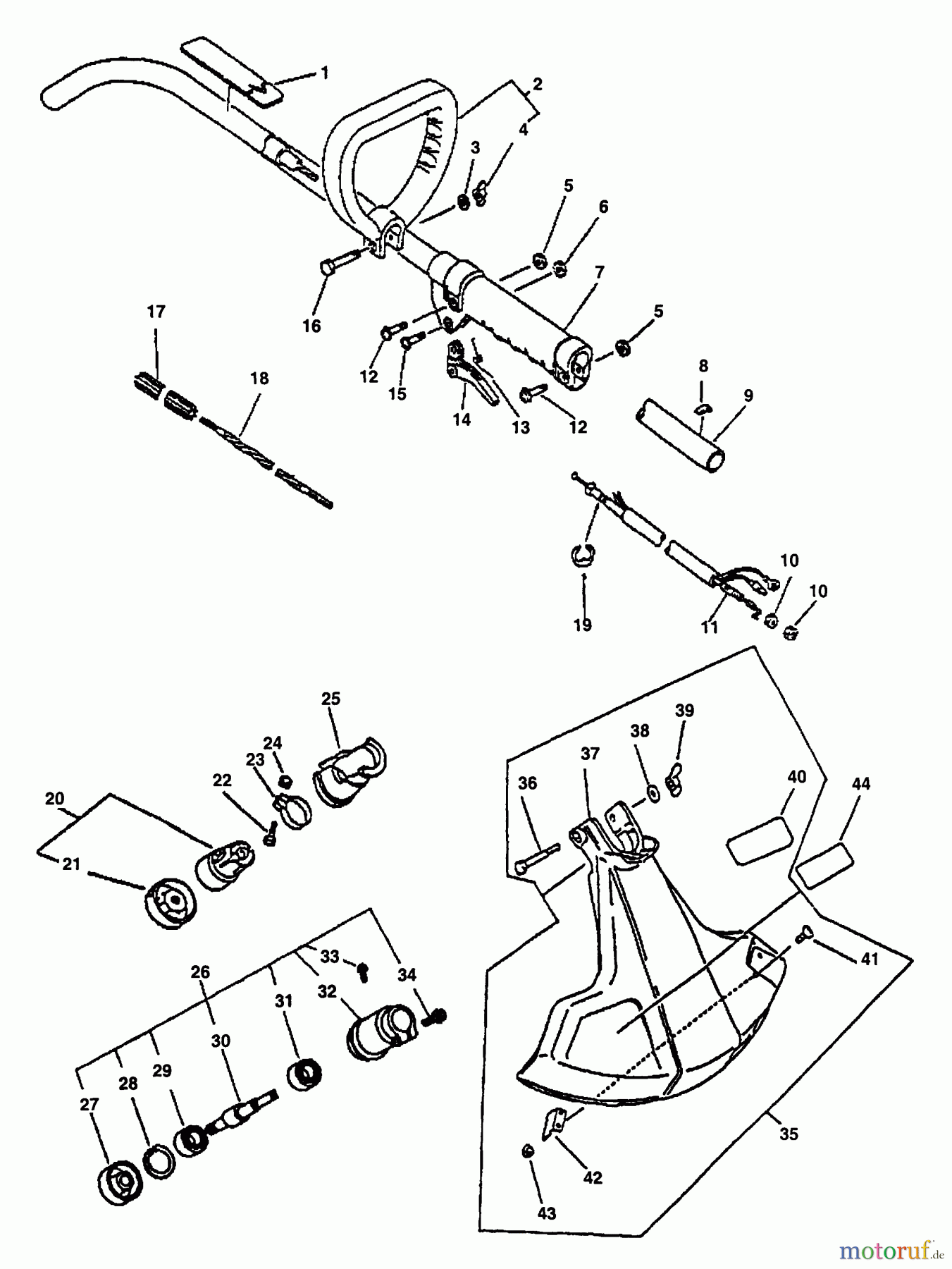  Echo Trimmer, Faden / Bürste GT-2000 - Echo String Trimmer Driveshaft, Handles, Throttle