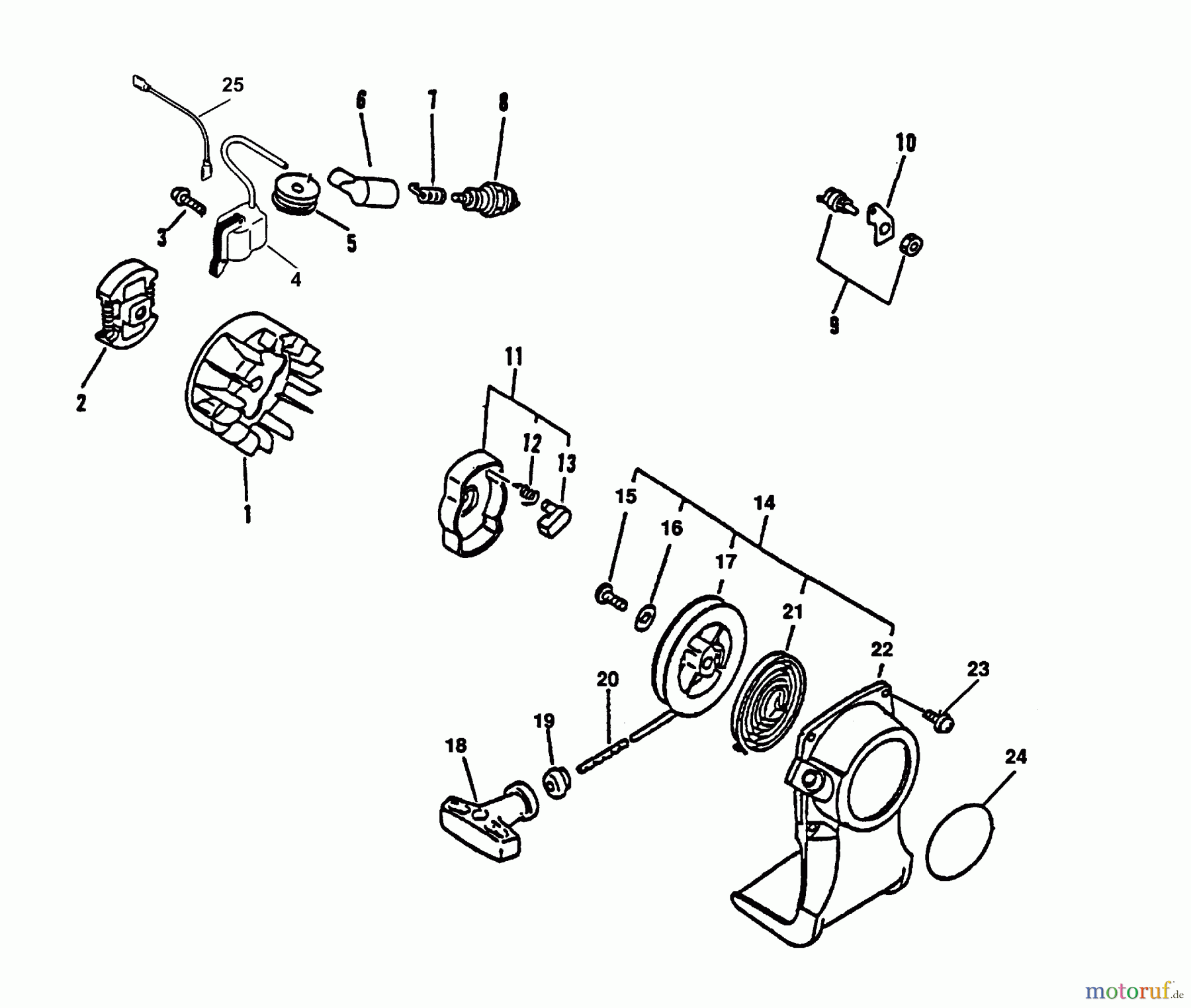  Echo Trimmer, Faden / Bürste GT-2000 - Echo String Trimmer (Type 1E) Clutch, Ignition, Starter