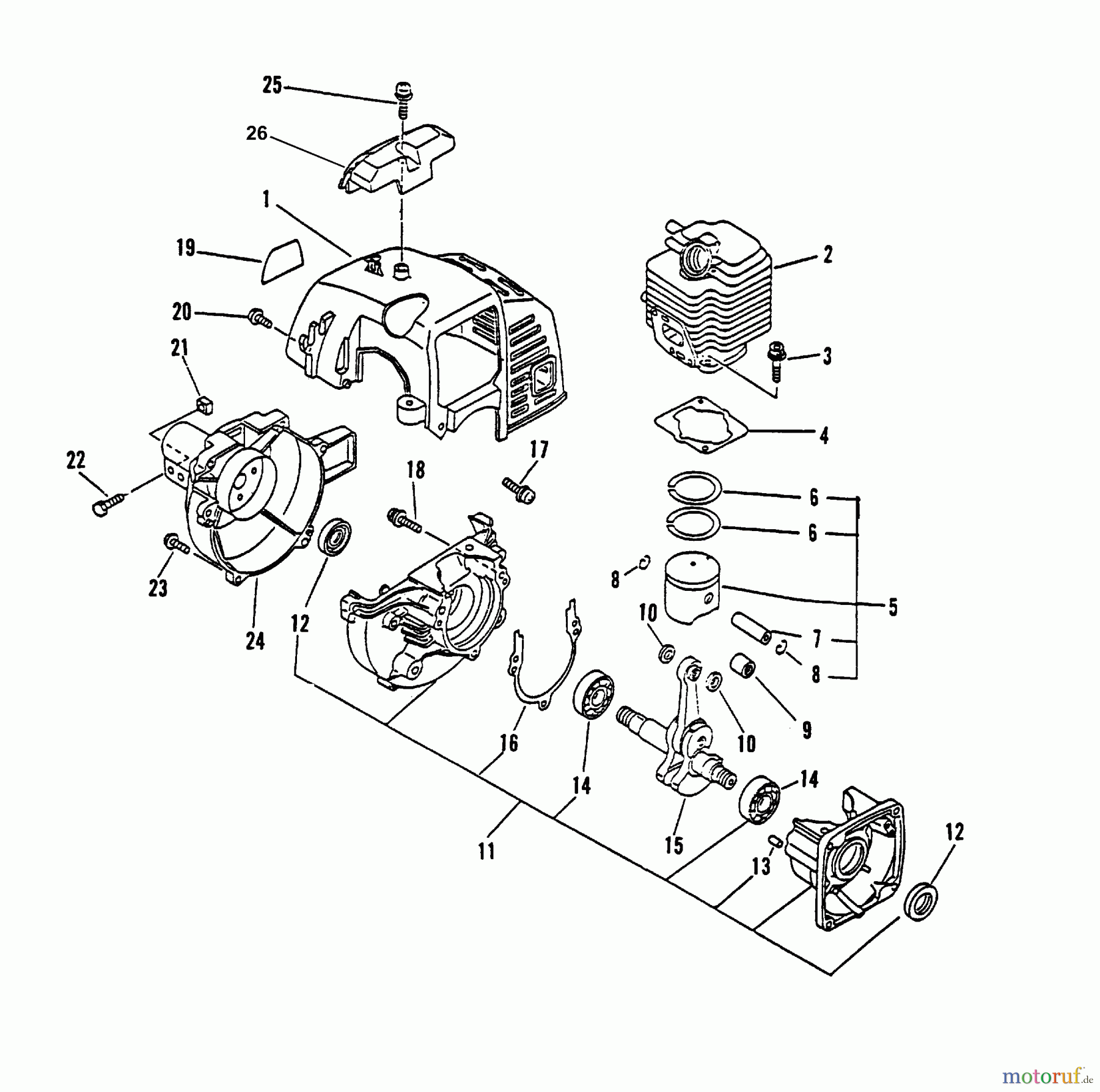 Echo Trimmer, Faden / Bürste GT-2000 - Echo String Trimmer (Type 1E) Engine, Fan Housing Cover