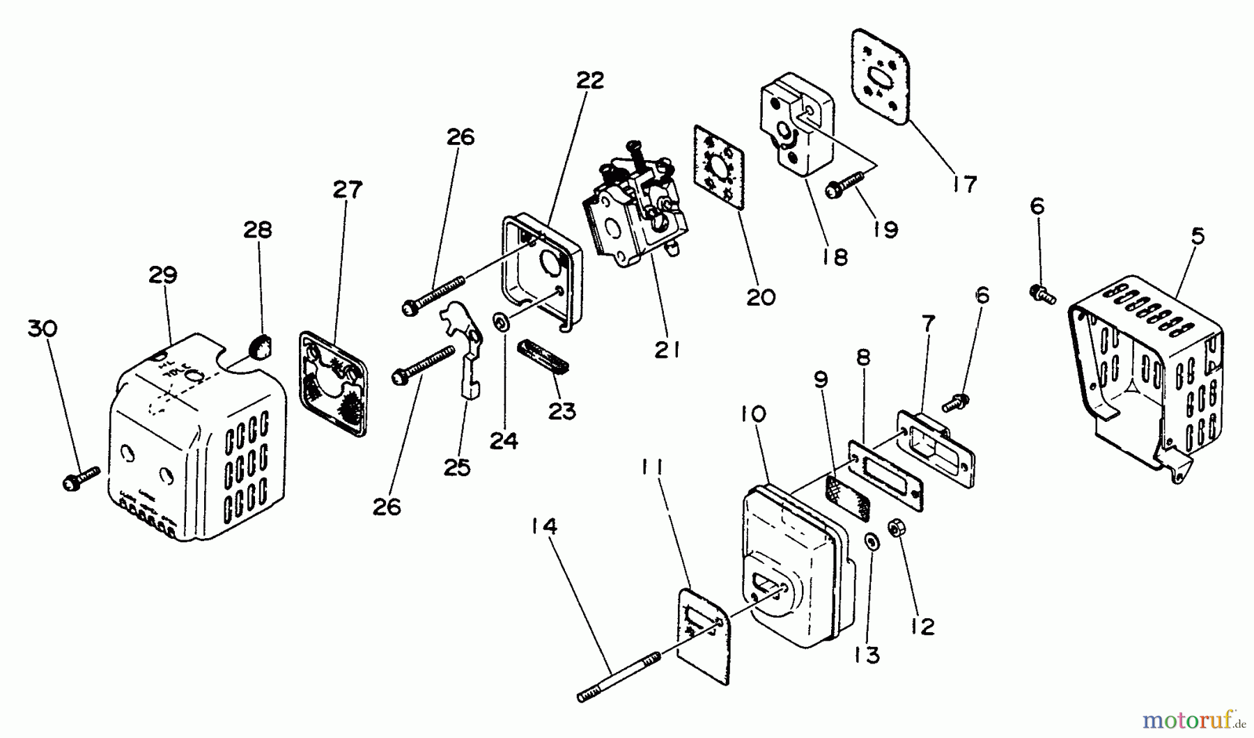 Echo Trimmer, Faden / Bürste GT-200BE - Echo String Trimmer Intake, Exhaust, Air Cleaner