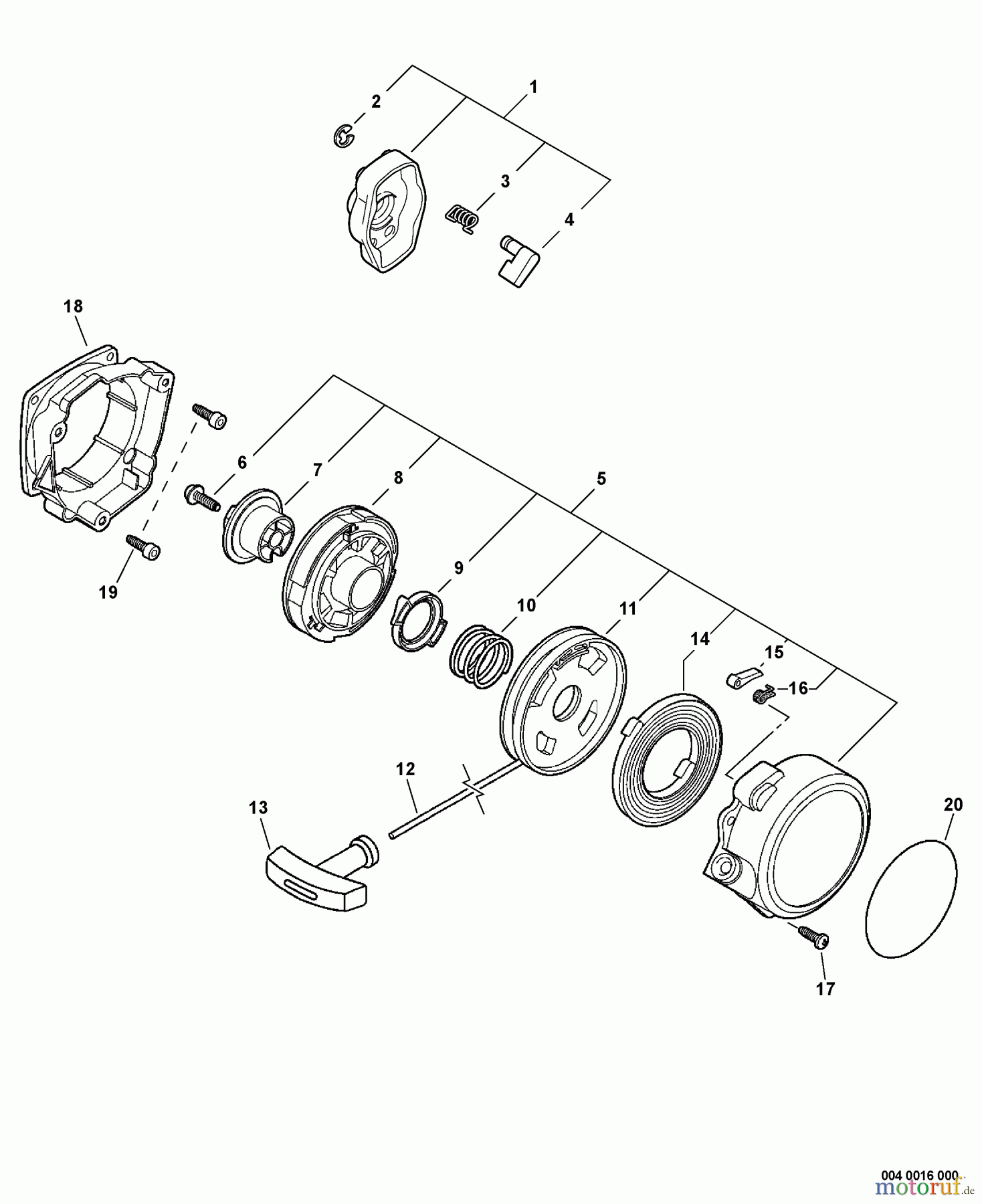  Echo Trimmer, Faden / Bürste GT-200i - Echo String Trimmer, S/N:S80213001001 - S80213999999 Starter -- i-Start