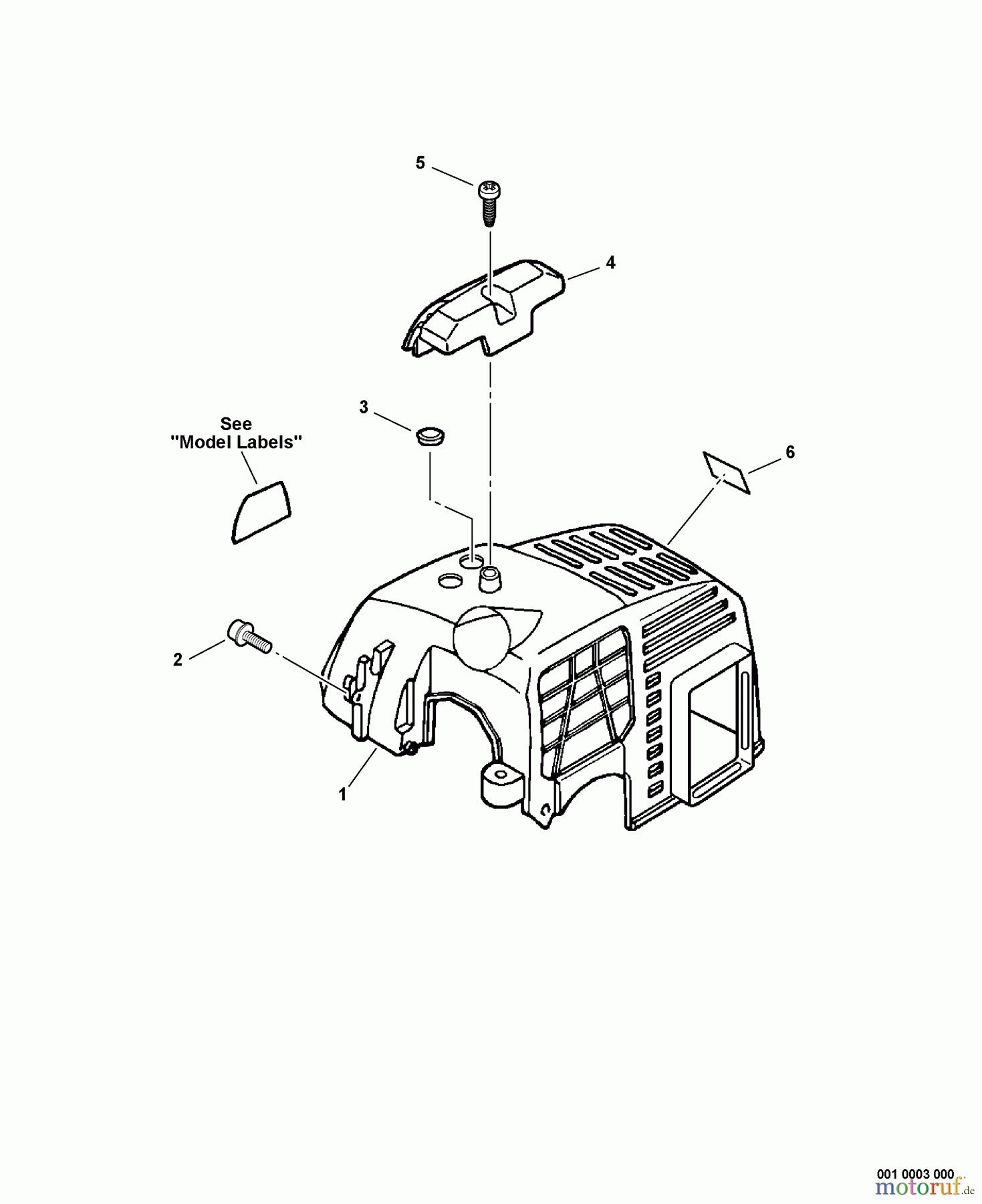 Echo Trimmer, Faden / Bürste GT-201EZR - Echo String Trimmer, S/N:02001001 - 02999999 Cylinder Cover