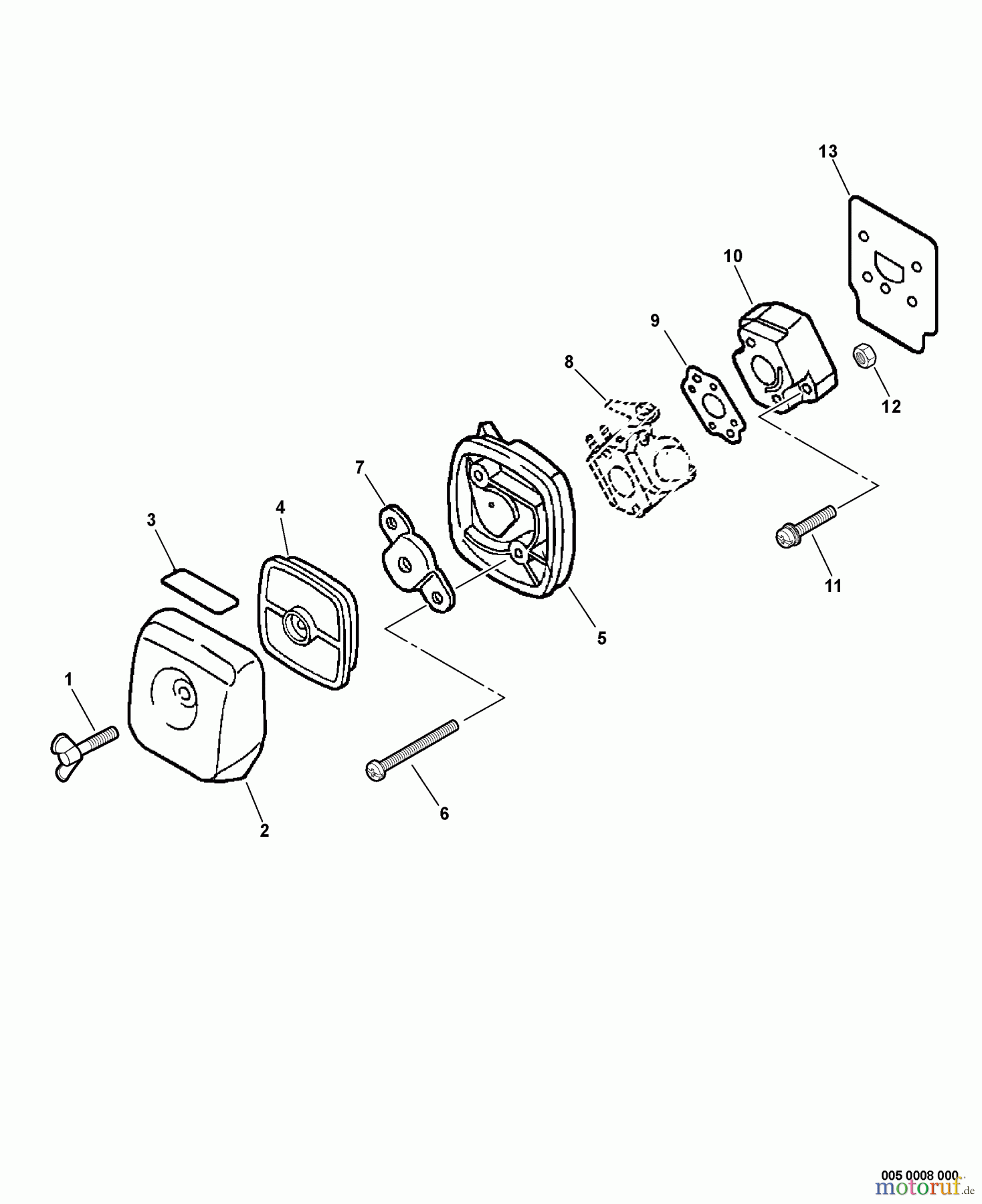  Echo Trimmer, Faden / Bürste GT-201 - Echo String Trimmer, S/N:02001001 - 02999999 Intake